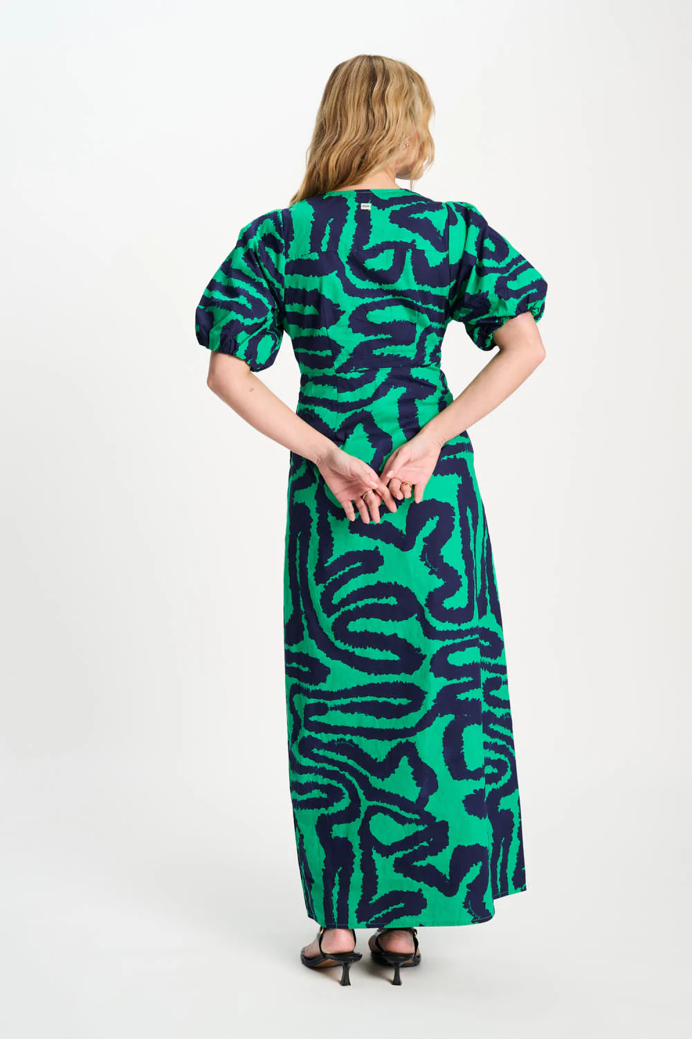 Jurk Poplin Waves Green Multi Colour SP9552 - Image 8