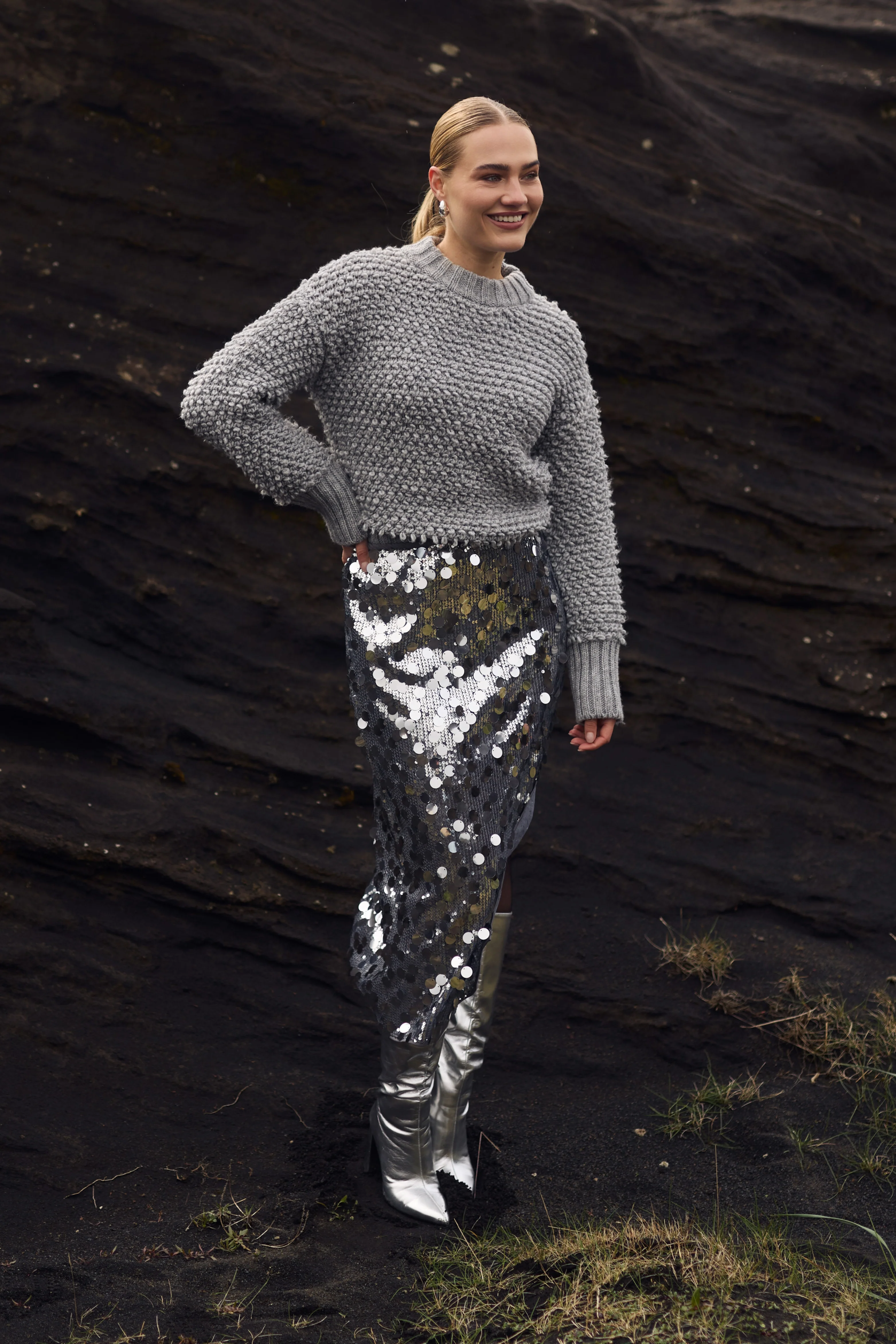 Rok Bella Paillet Silver NKF10002 - Image 3