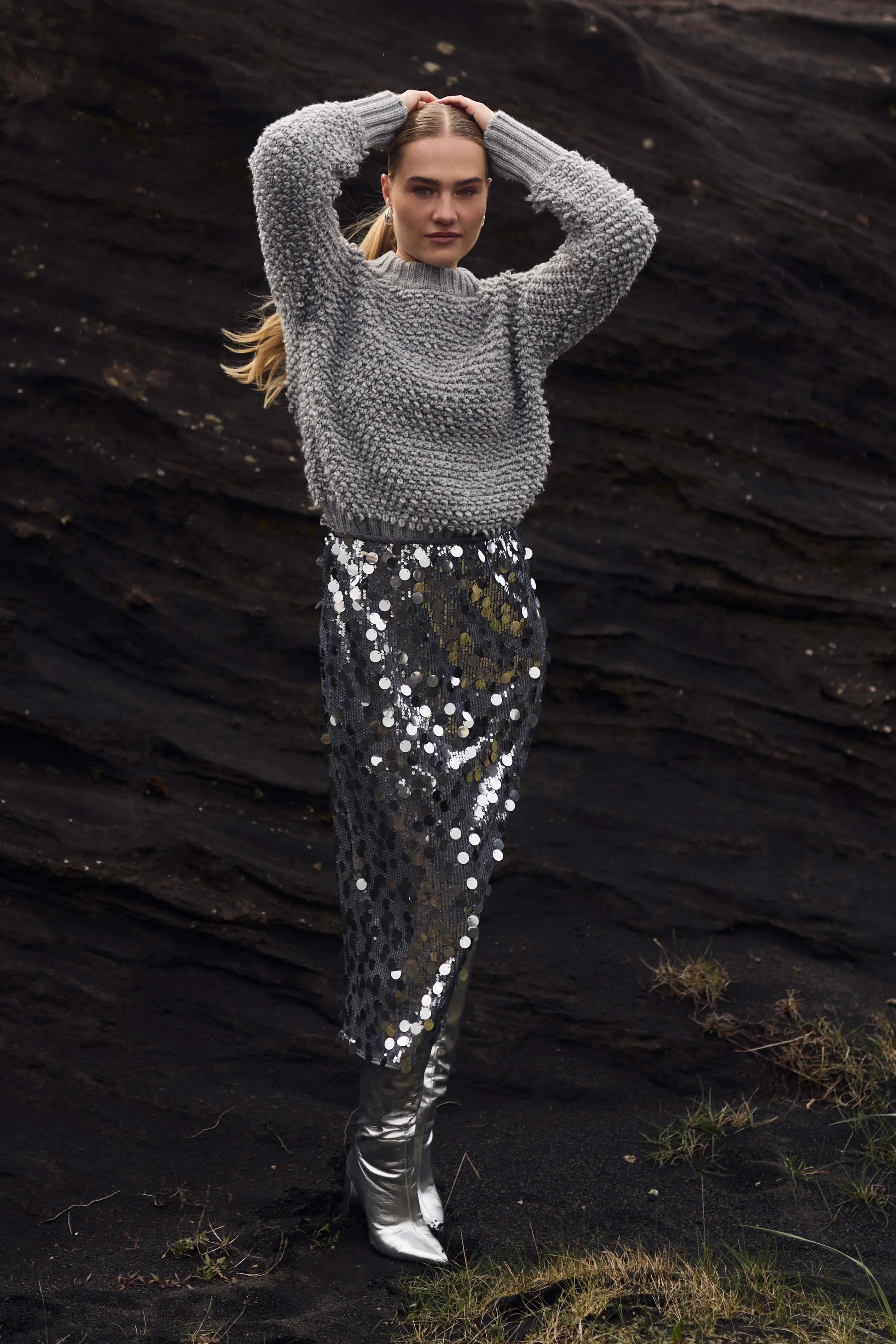 Rok Bella Paillet Silver NKF10002 - Image 5