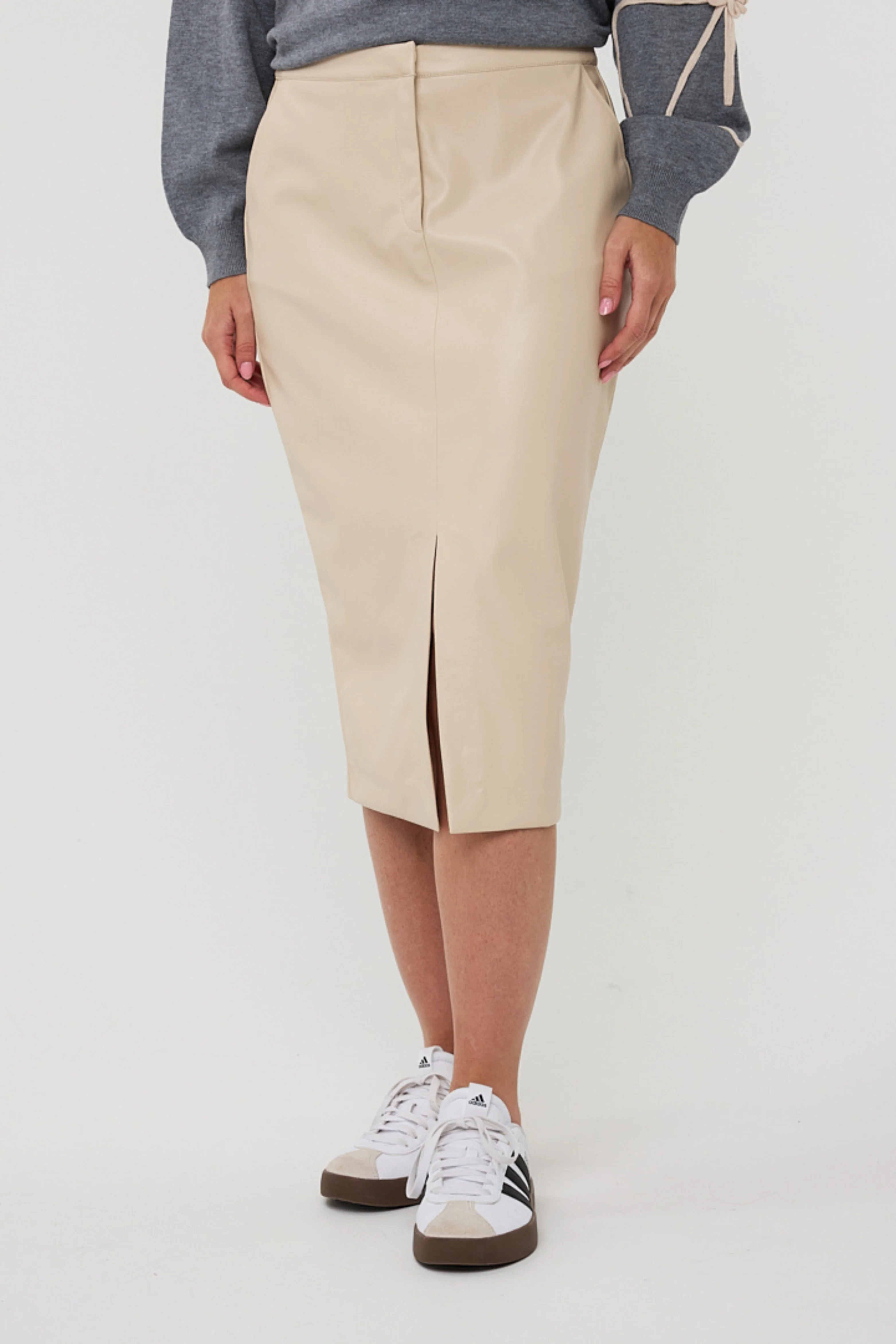 Rok Front Split Super Soft Vegan Light Sand F25.11509 - Image 4