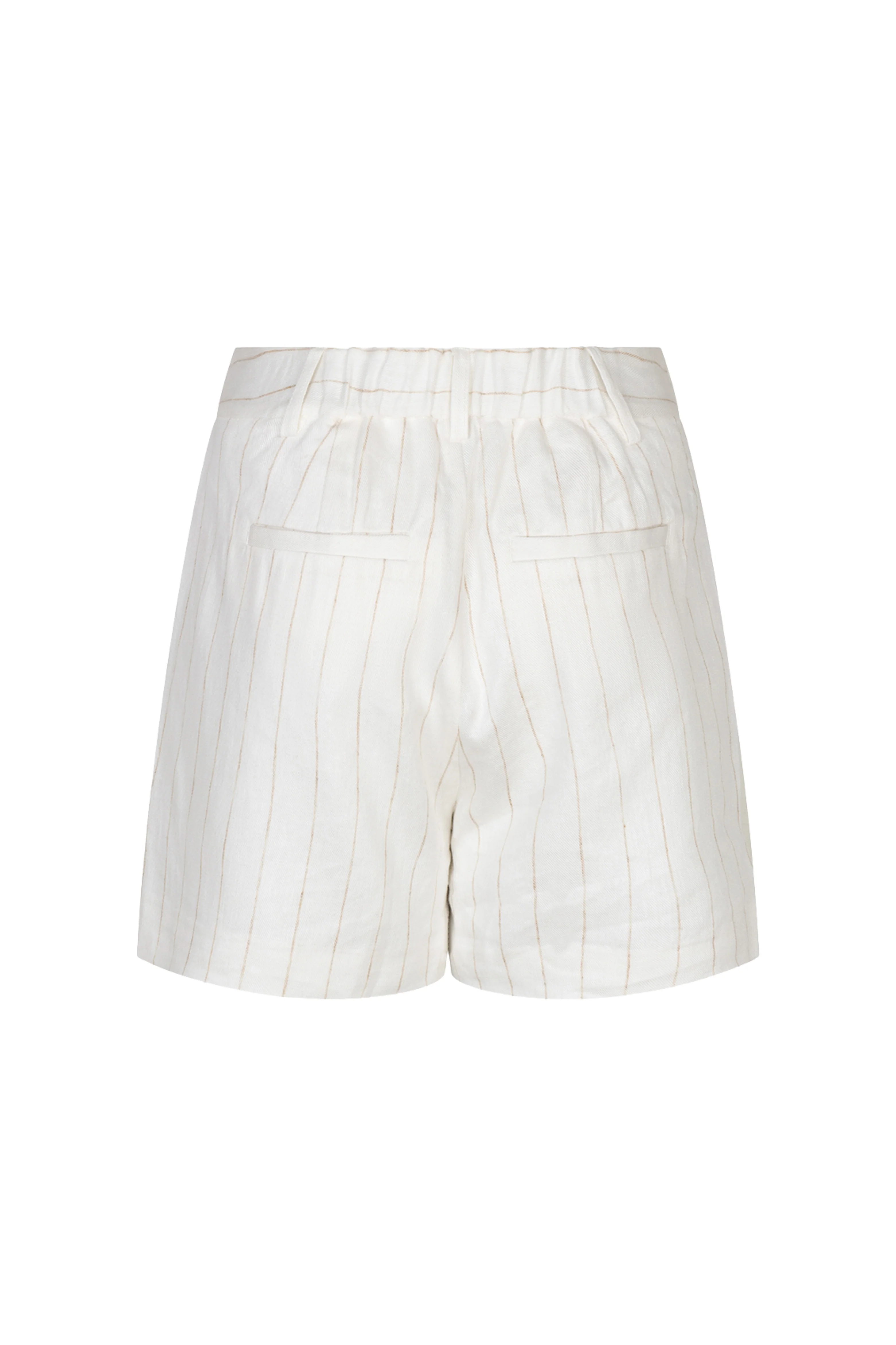 Short Linen Striped Offwhite Sand HS26.17203 - Image 4