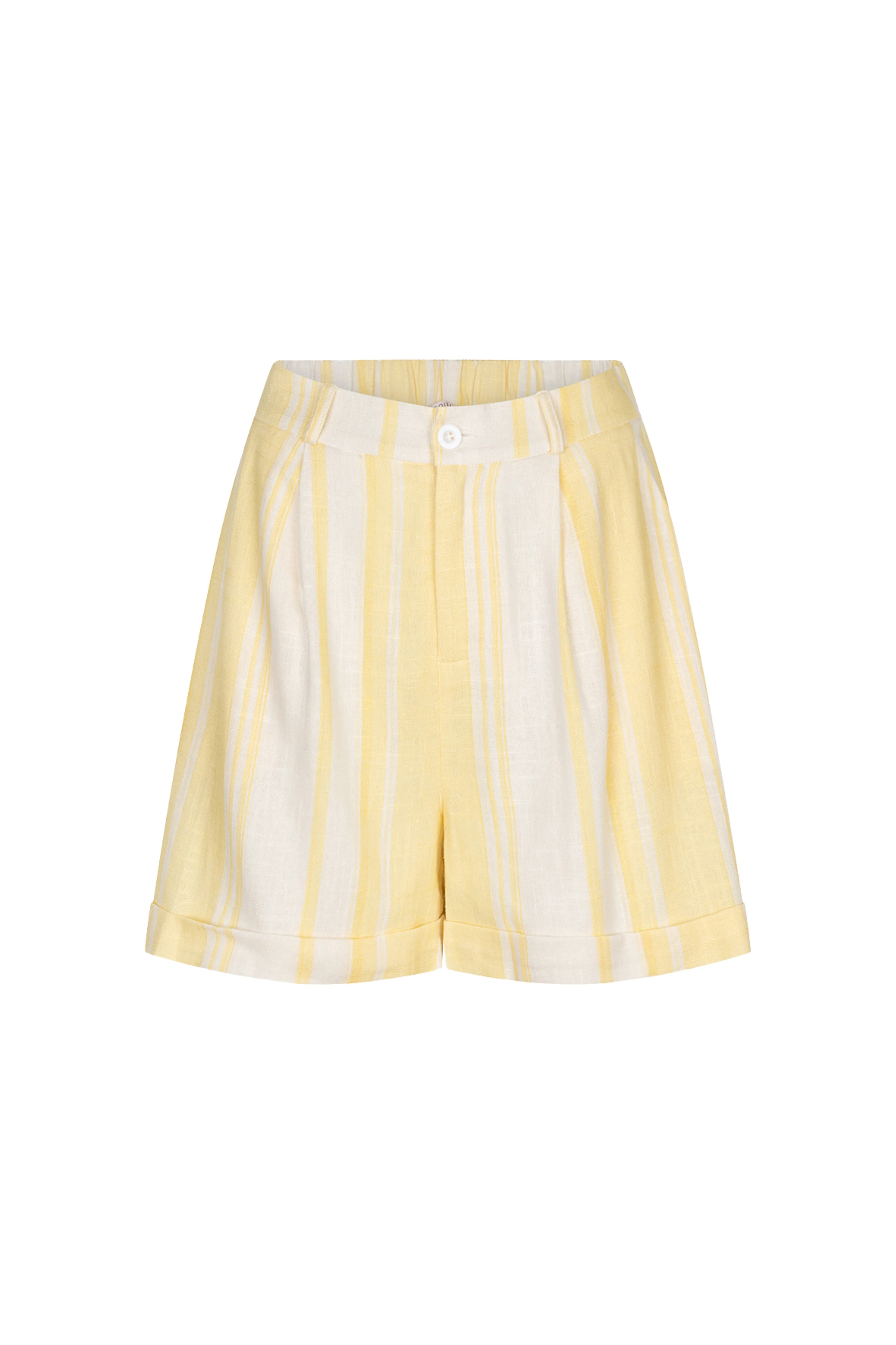 Short Striped Linen Offwhite Lemon HS26.28218 - Image 2