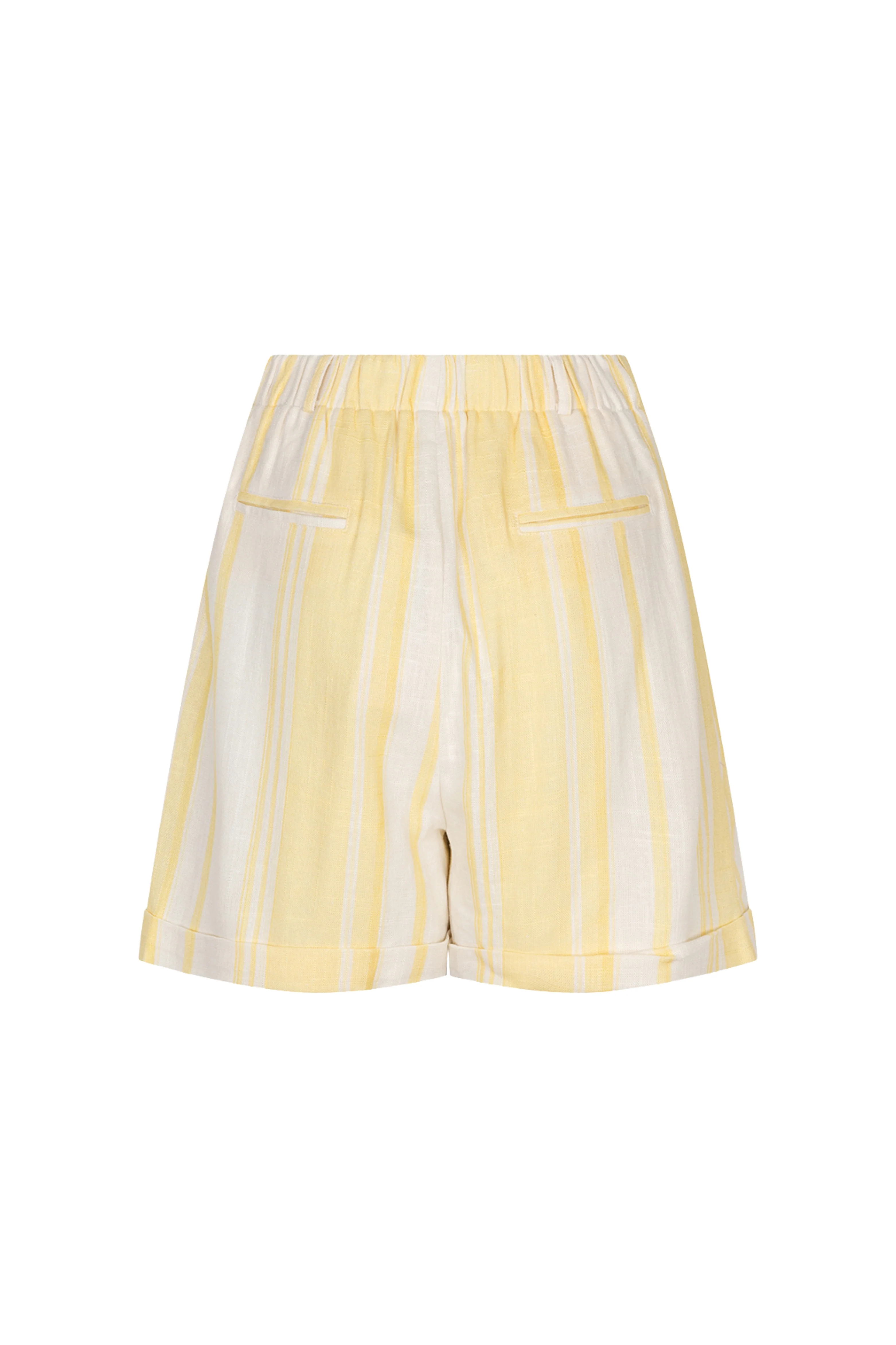 Short Striped Linen Offwhite Lemon HS26.28218 - Image 4