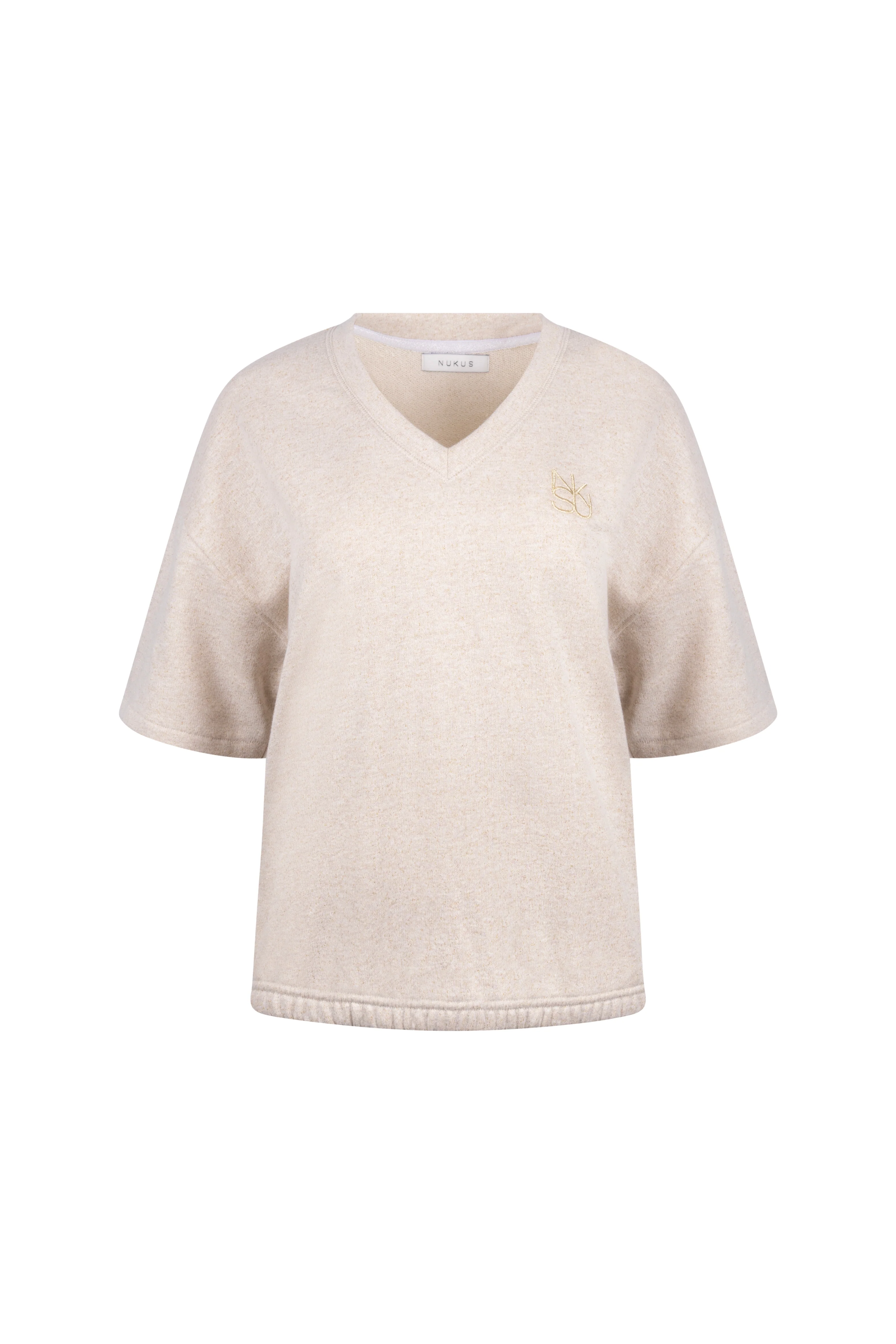 Sweater Cici Lurex V-neck Sand NKS03065 - Image 3