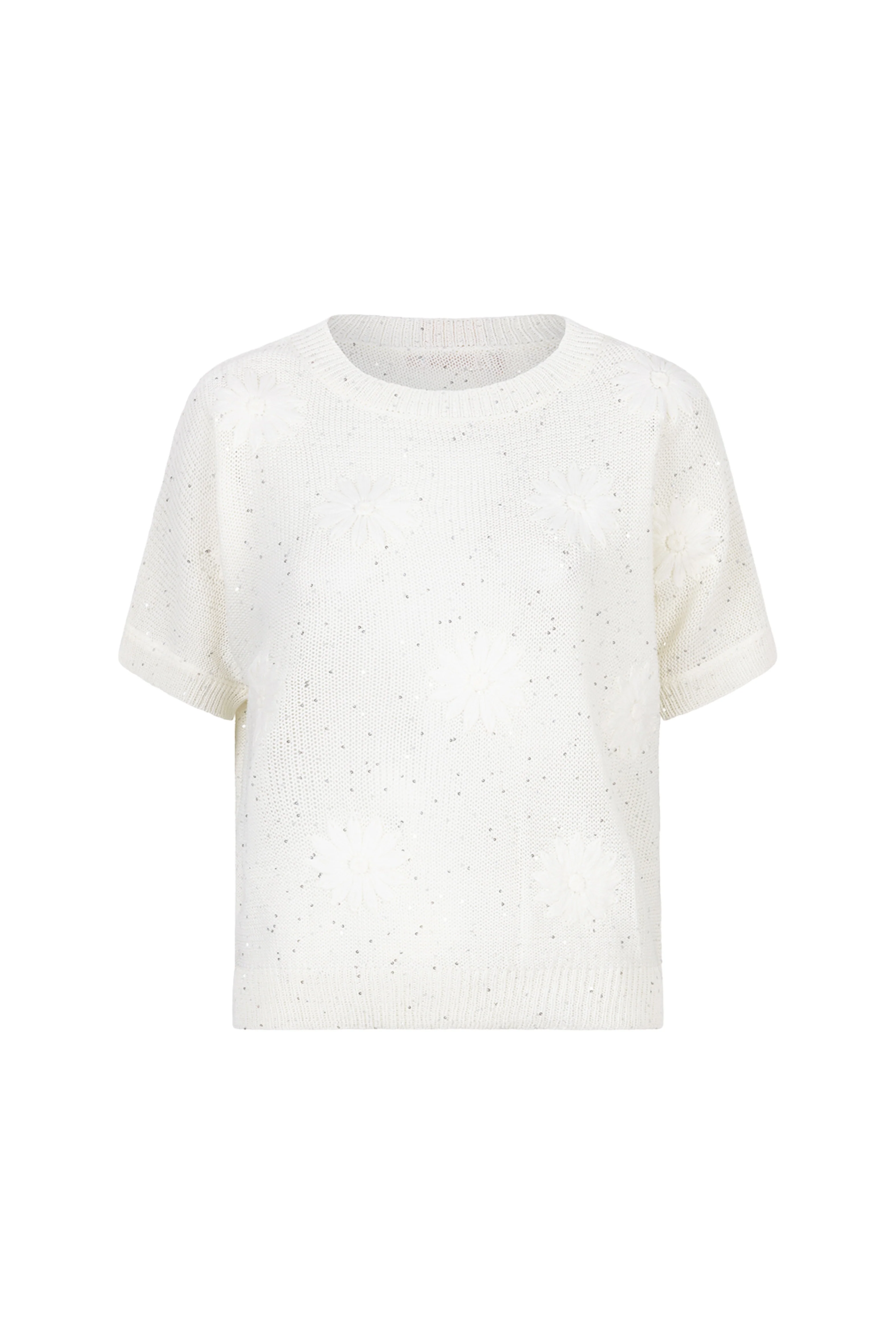 Sweater Embroidery Flowers Offwhite HS26.02220 - Image 3