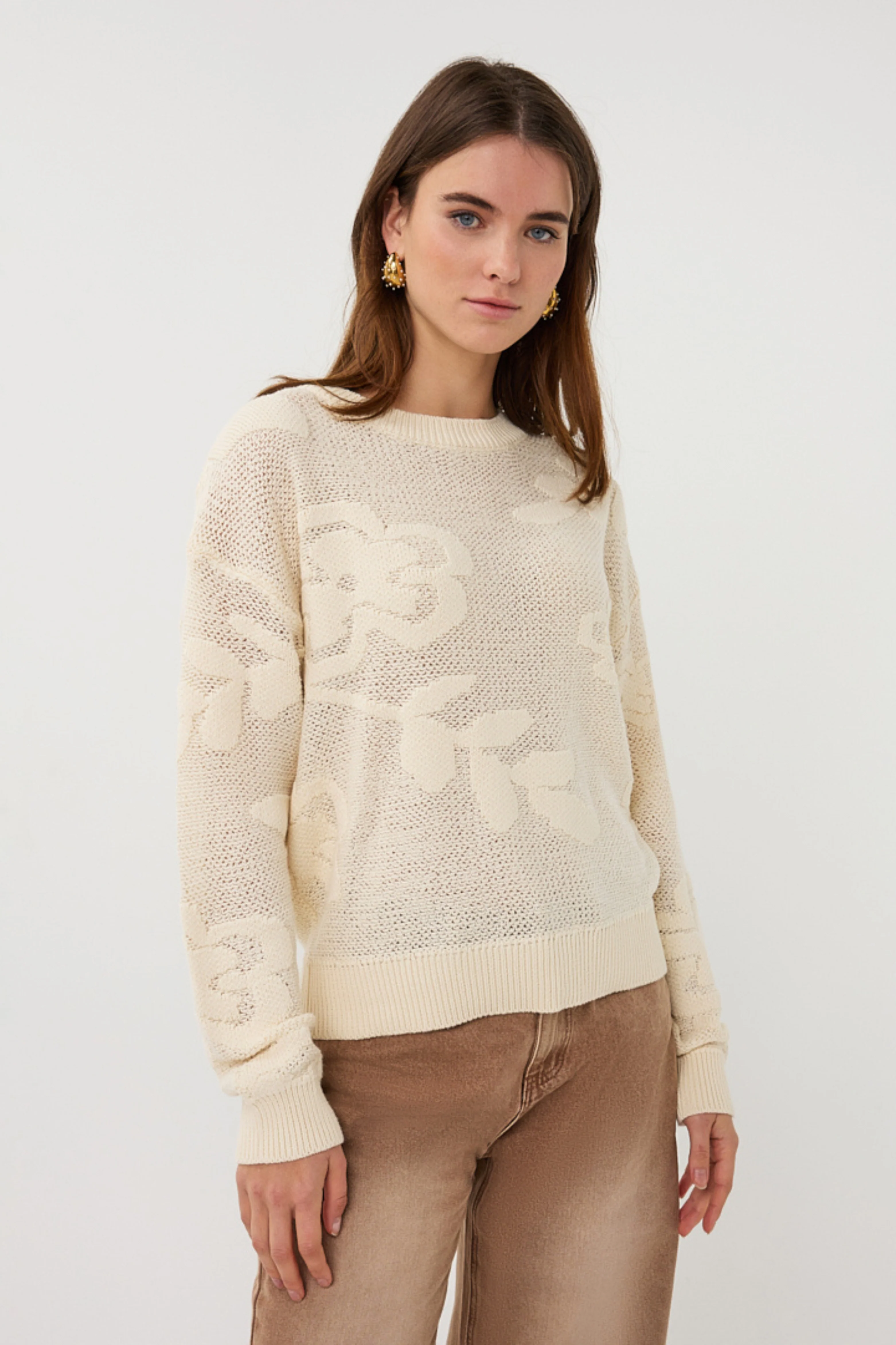 Sweater Fancy Daisy Knit Natural SP26.02001 - Image 3