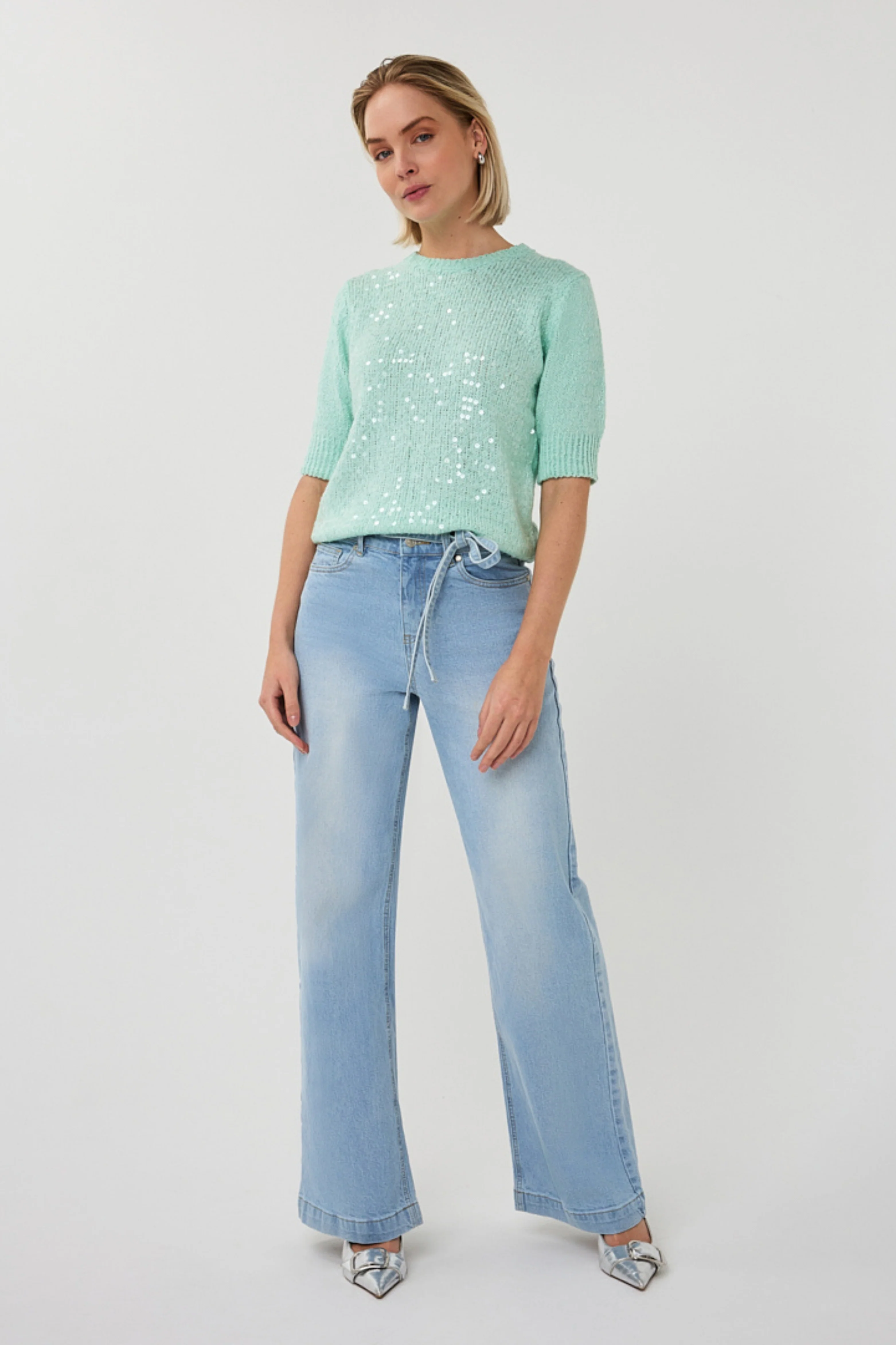 Sweater Sequins Light Mint SP26.02004 - Image 7
