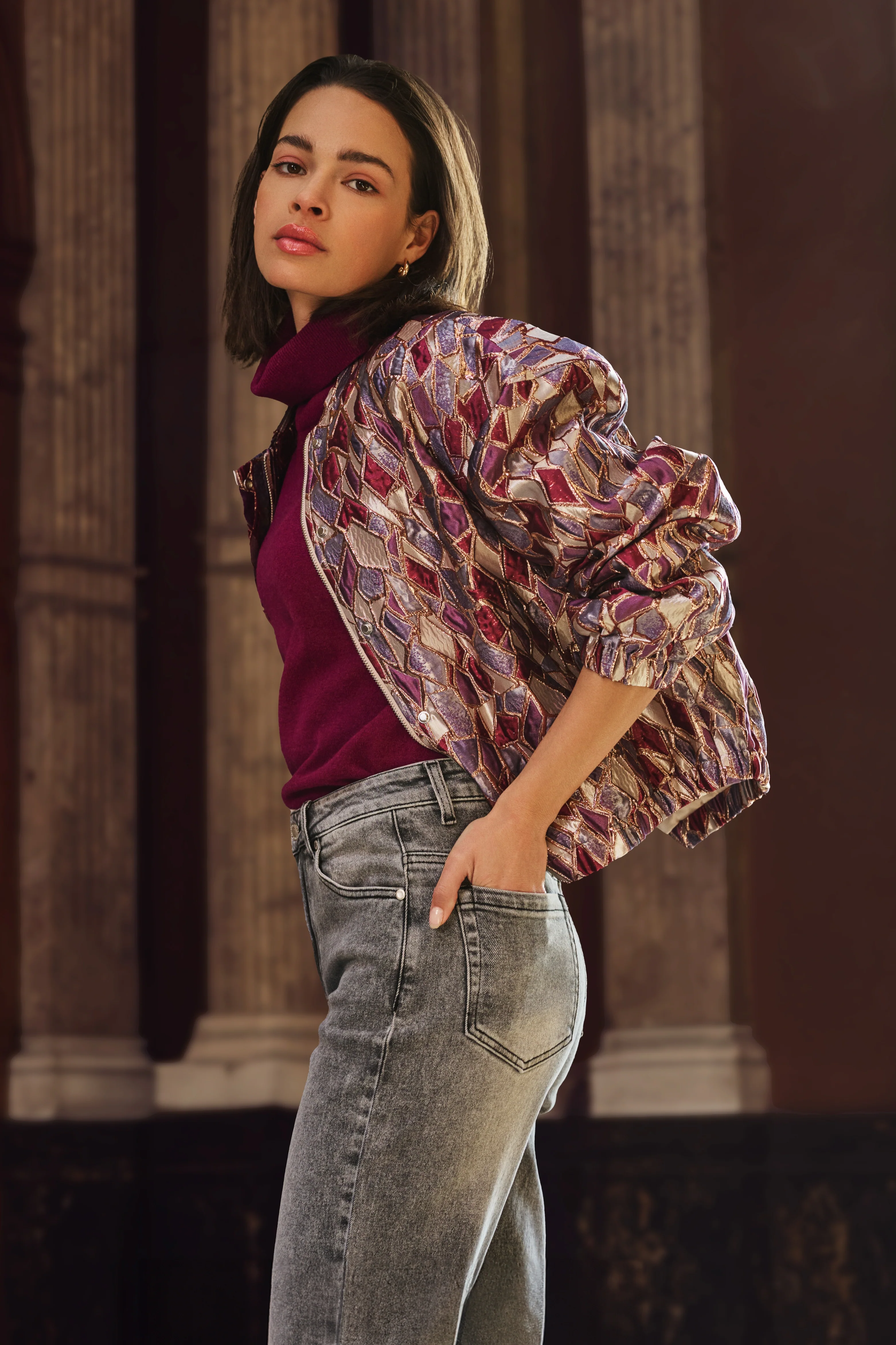 Sweater Wool Col Maroon W25.07703 - Image 2