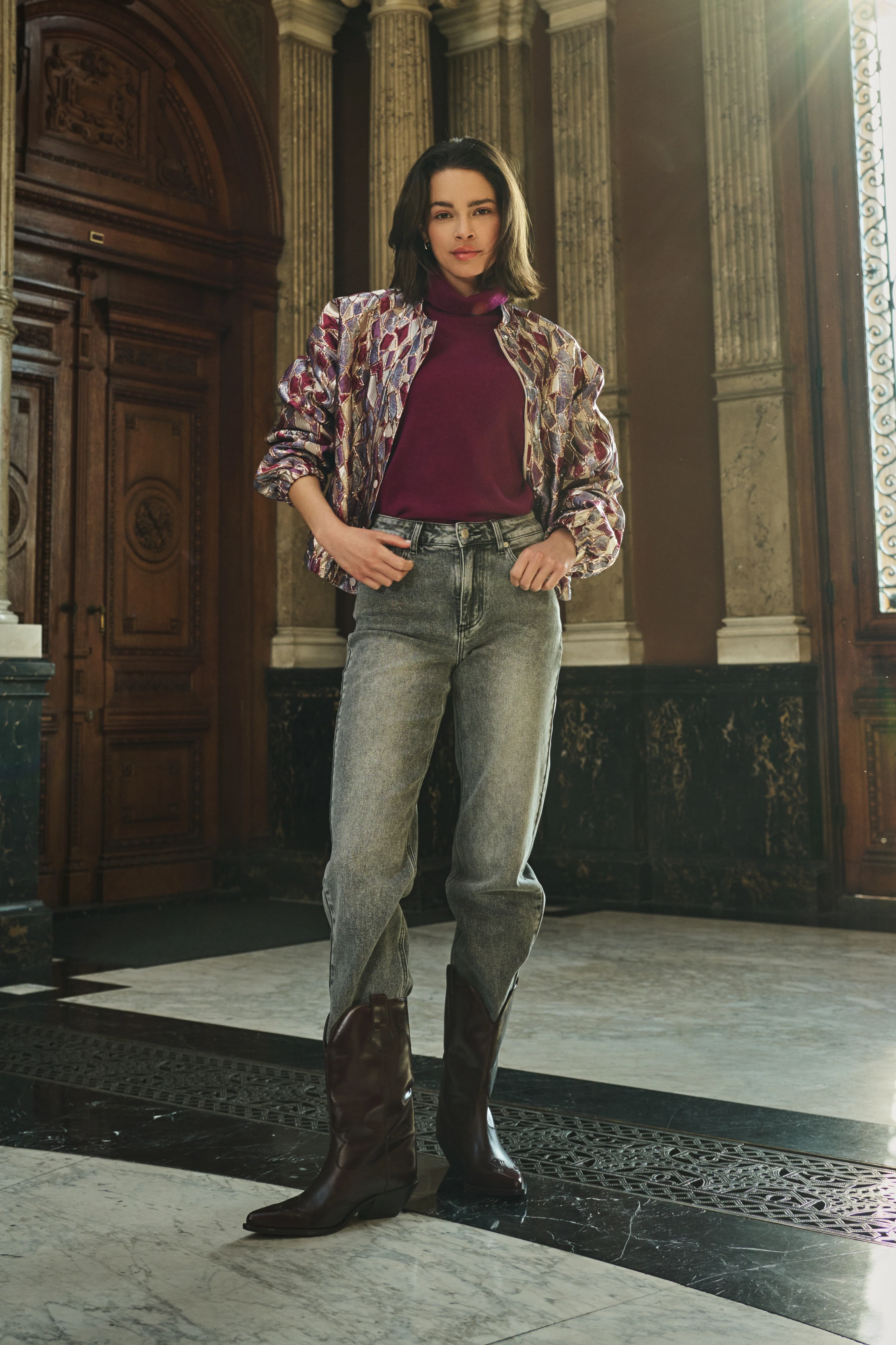 Sweater Wool Col Maroon W25.07703 - Image 5