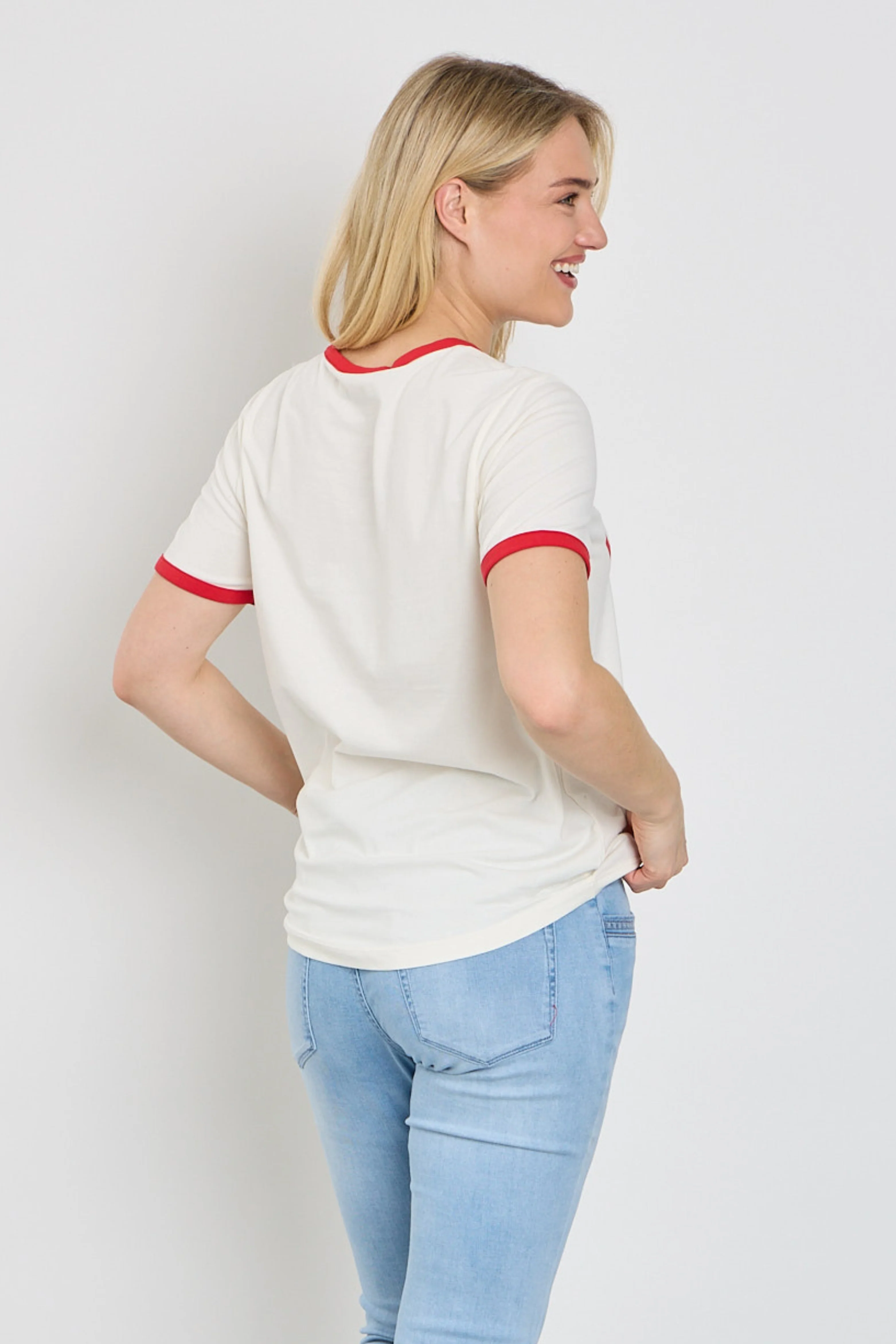 T-shirt Fqfenjal Star Offwhite True Red 207658 - Image 2