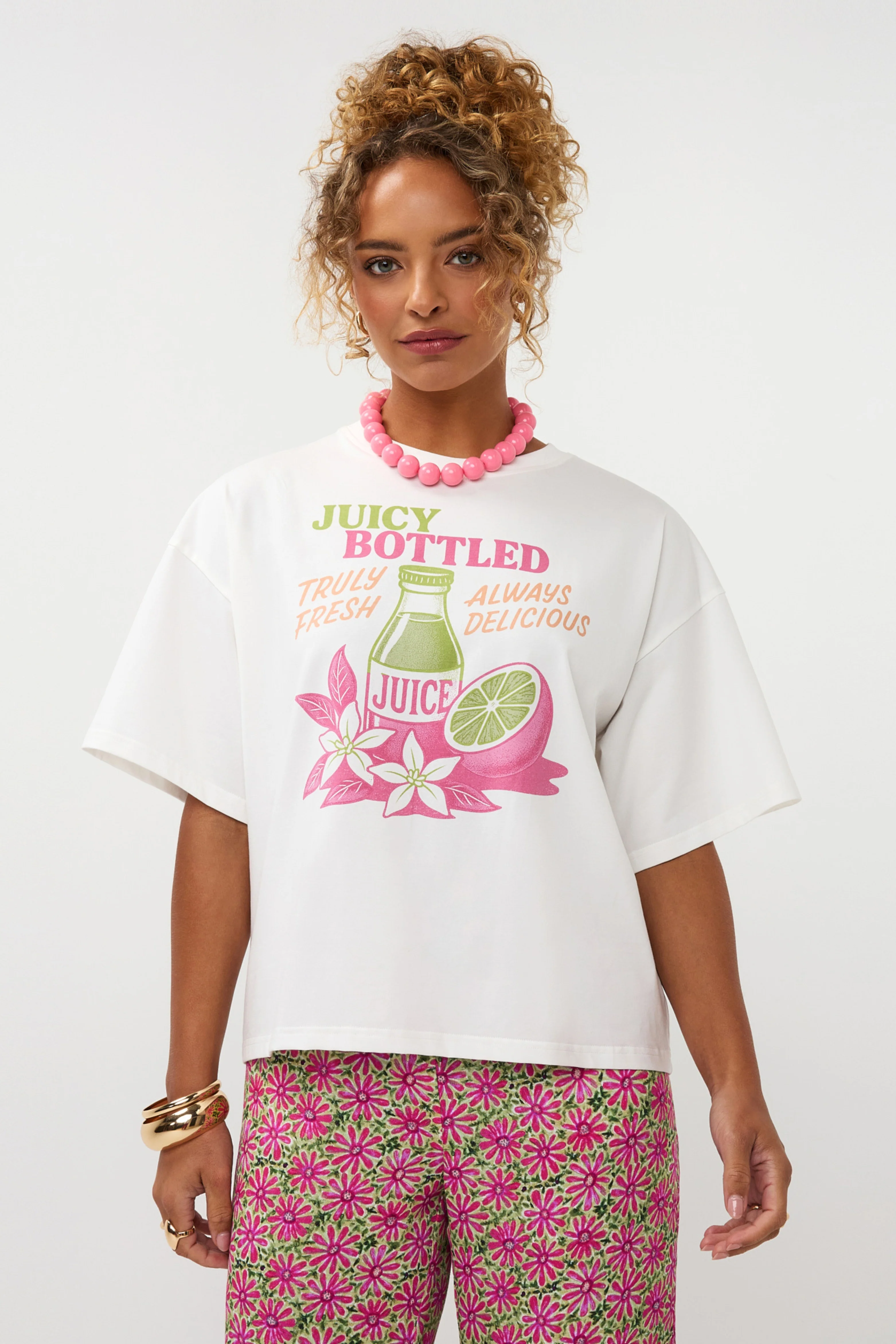 T-shirt Juicy Bottle Berry Pink