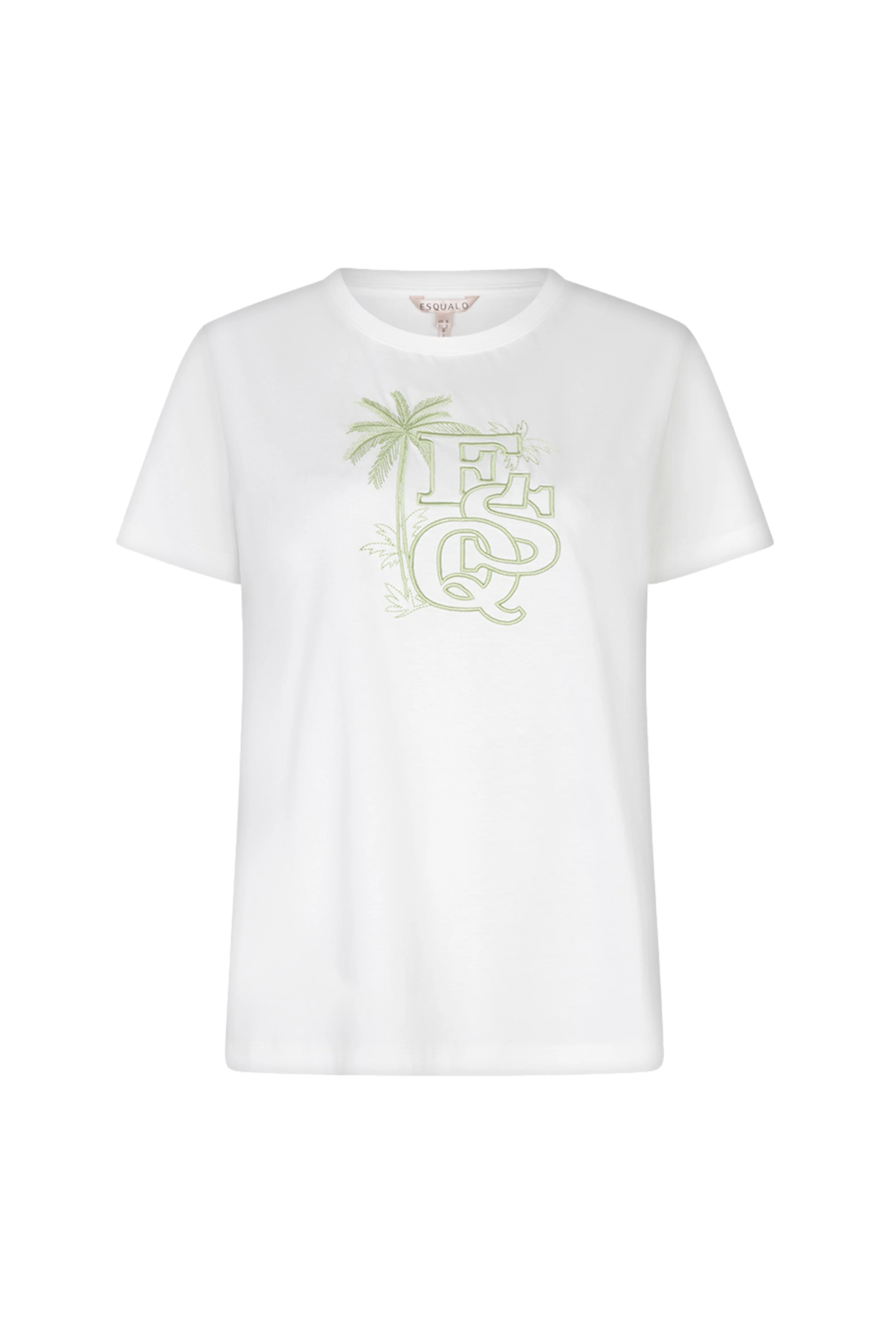 T-shirt Palm Esq Embroidery Offwhite Green HS26.05202 - Image 2