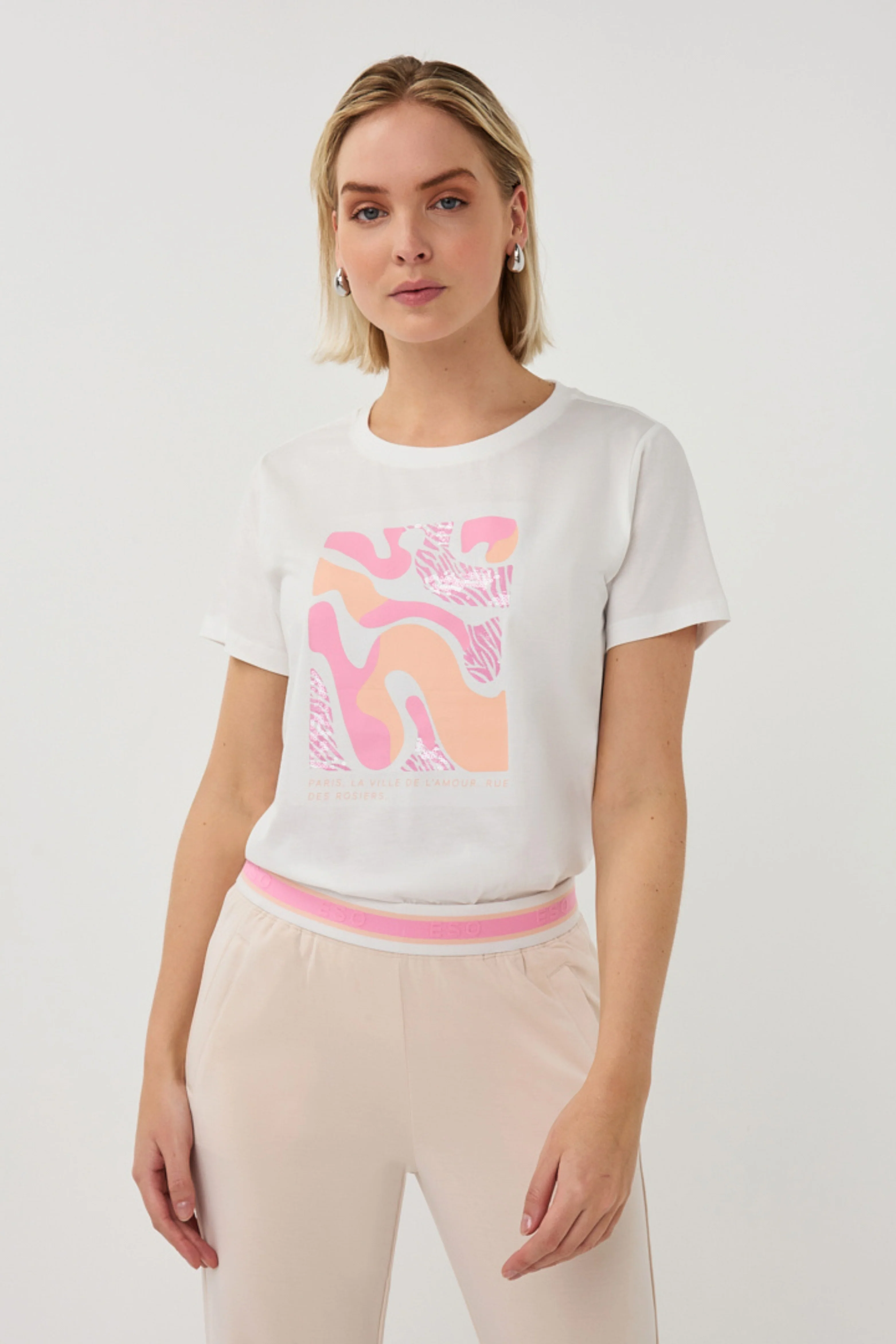 T-shirt Paris Offwhite Rose SP26.05014