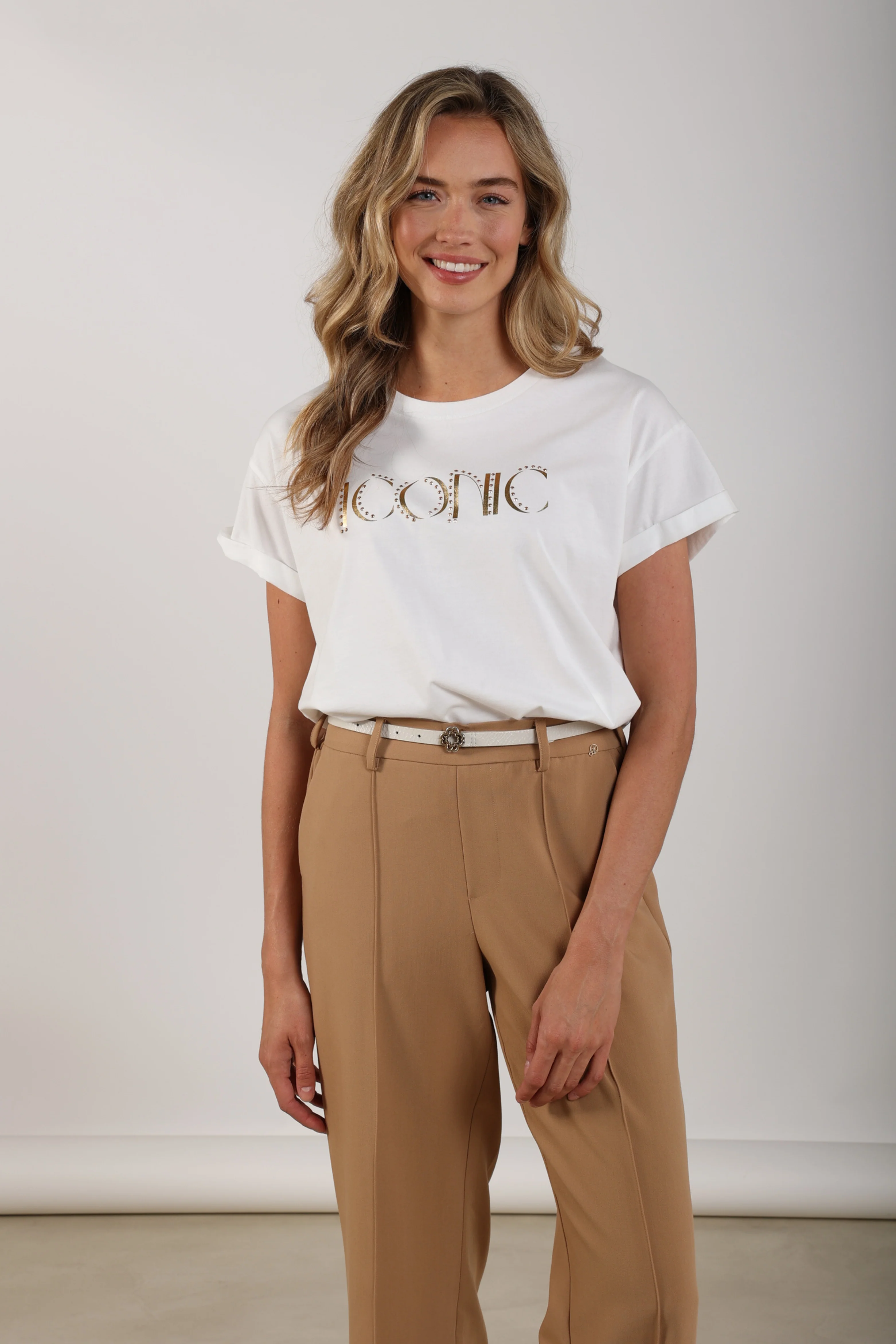 T-shirt Reese Iconic Offwhite Gold NKS04025