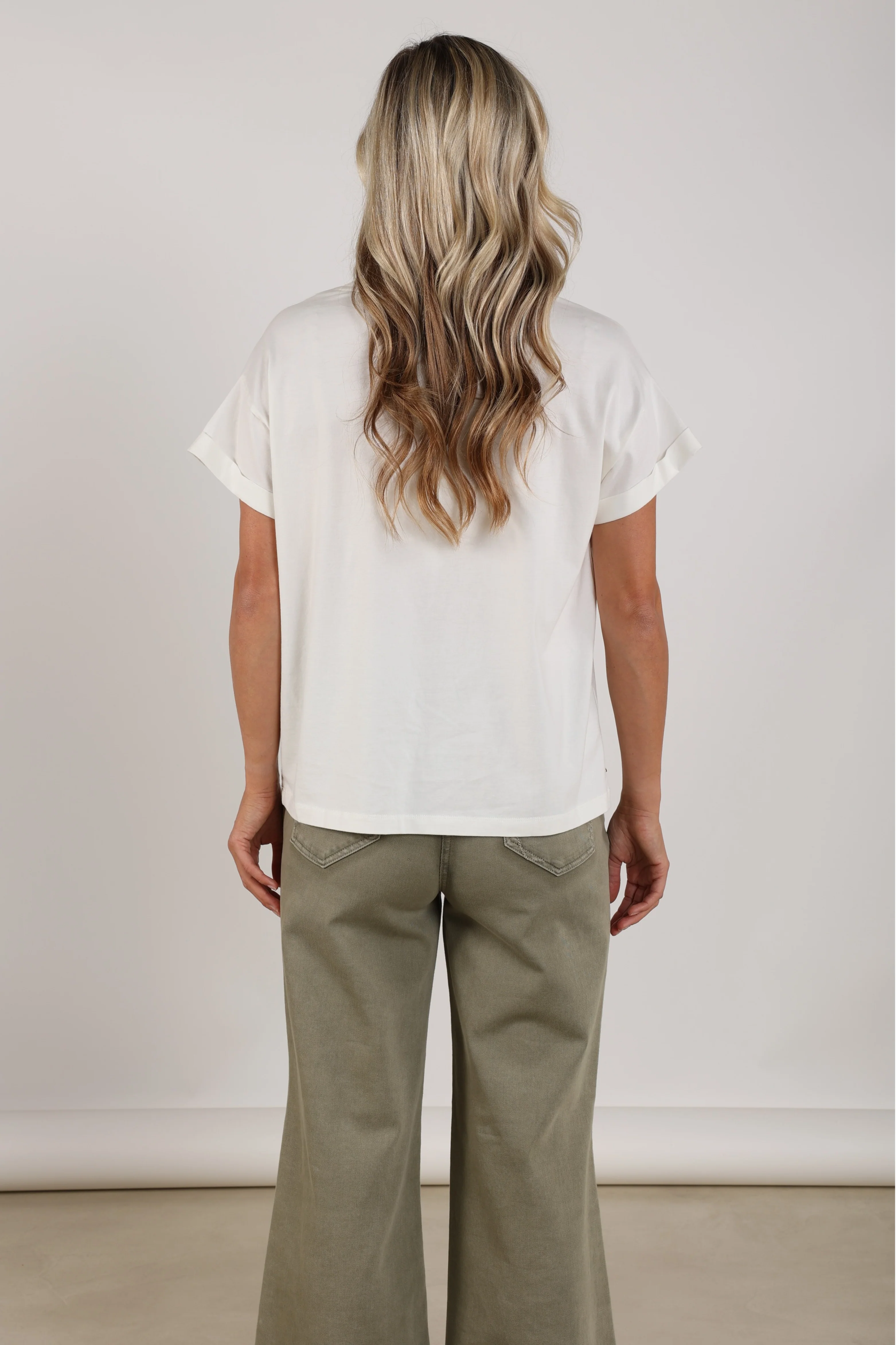 T-shirt Sanne Golden Days Offwhite Army NKS04023 - Image 6