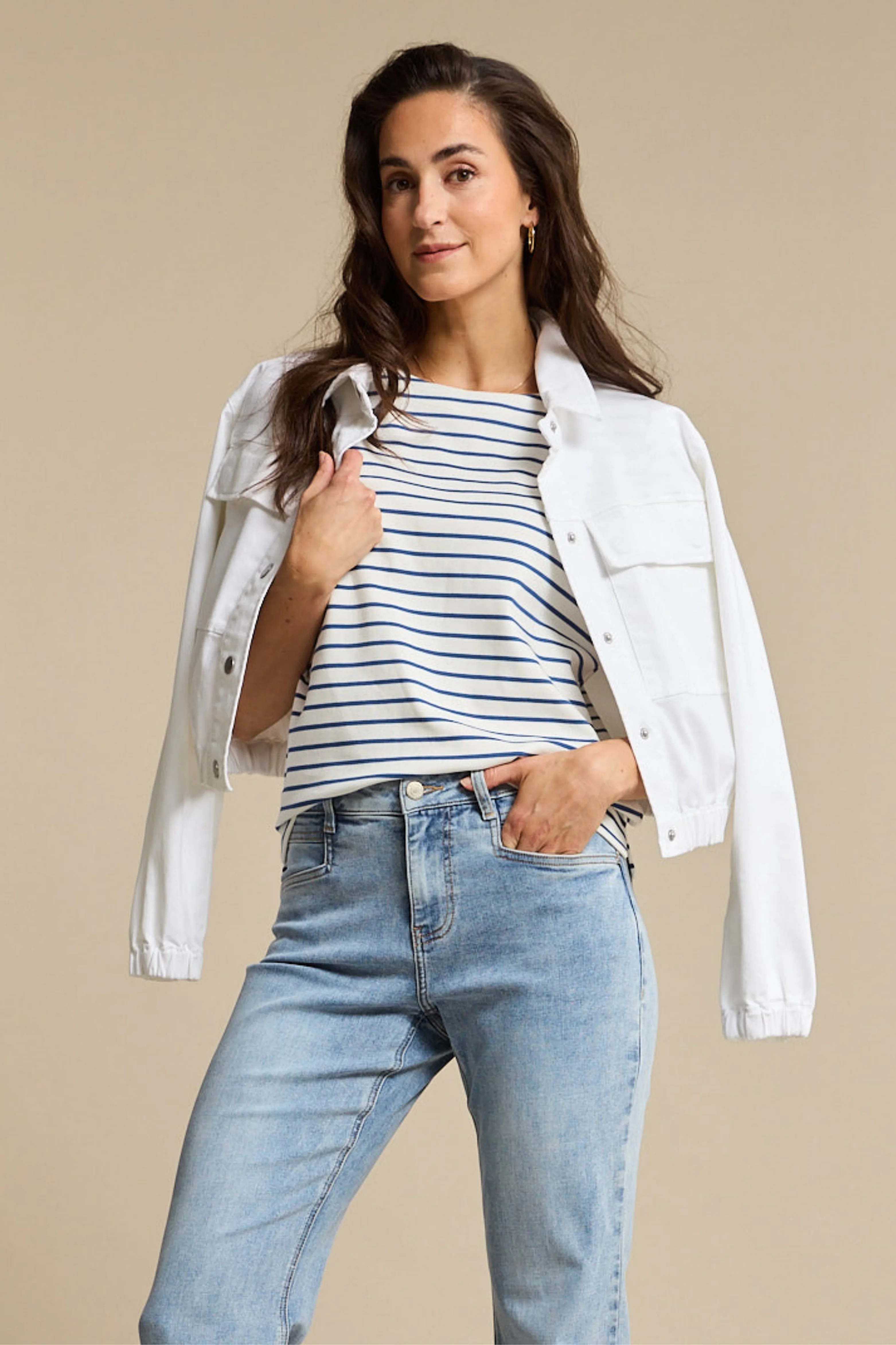 T-shirt Terry Stripe Jeans Blue SRB4754 - Image 3