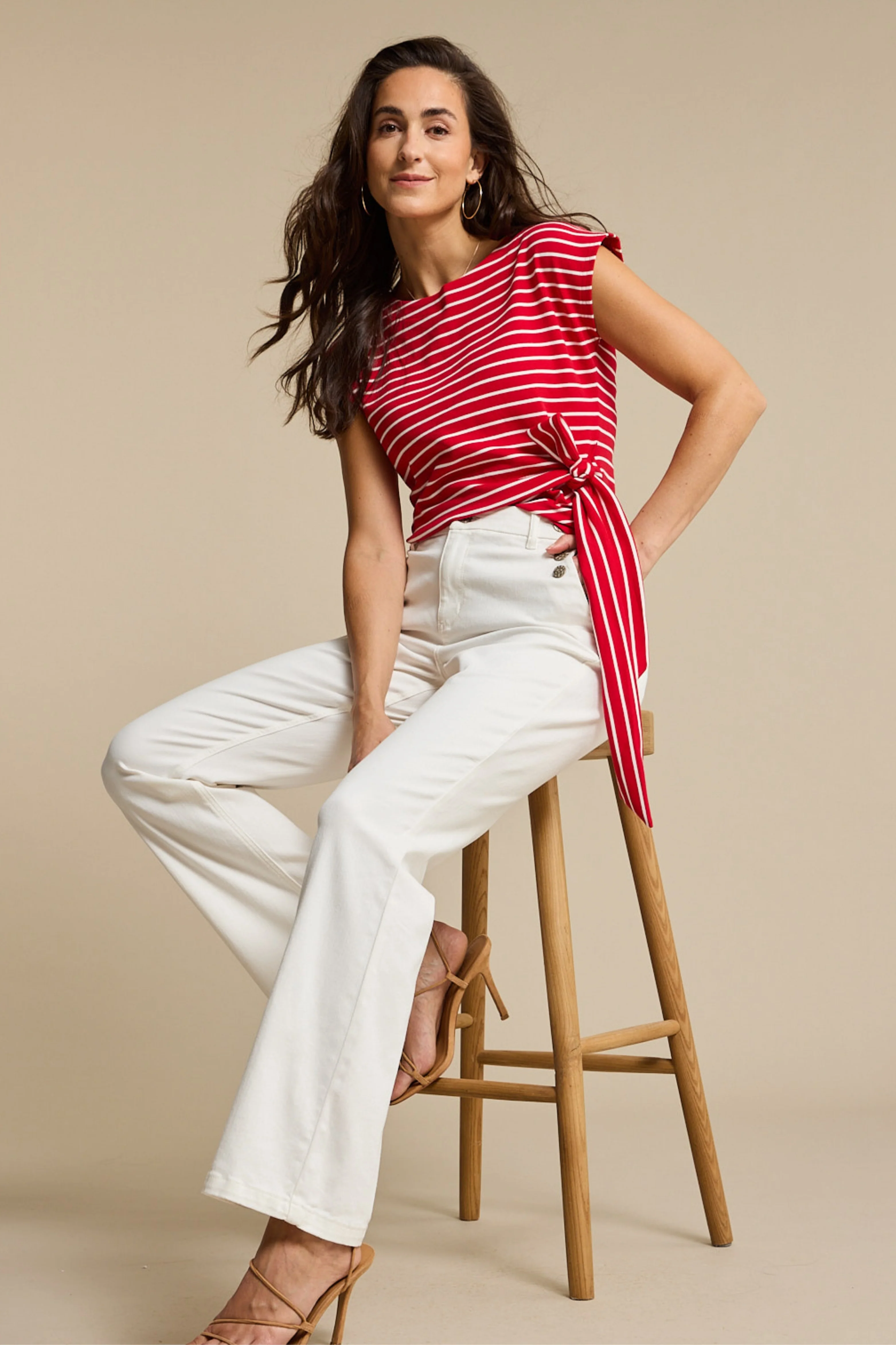 T-shirt Terry Stripe Knot Red SRB4759 - Image 2