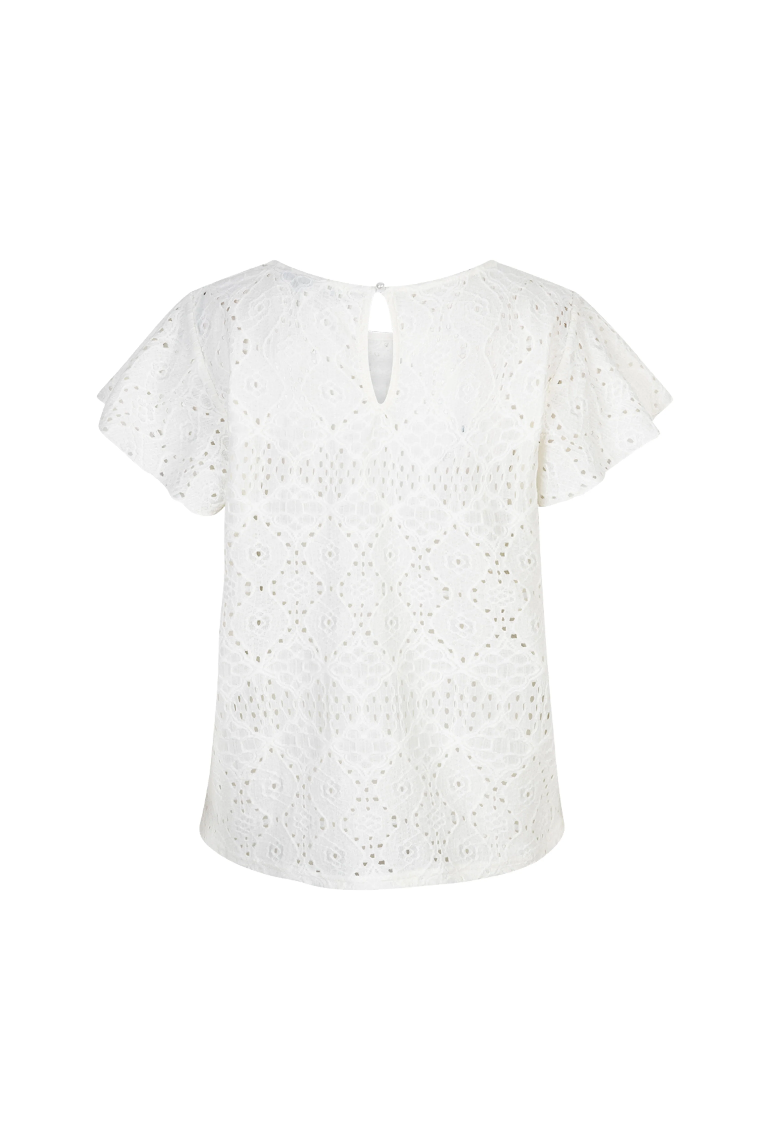Top Ajour Ruffle Sleeve Ecru SRB4778 - Image 5