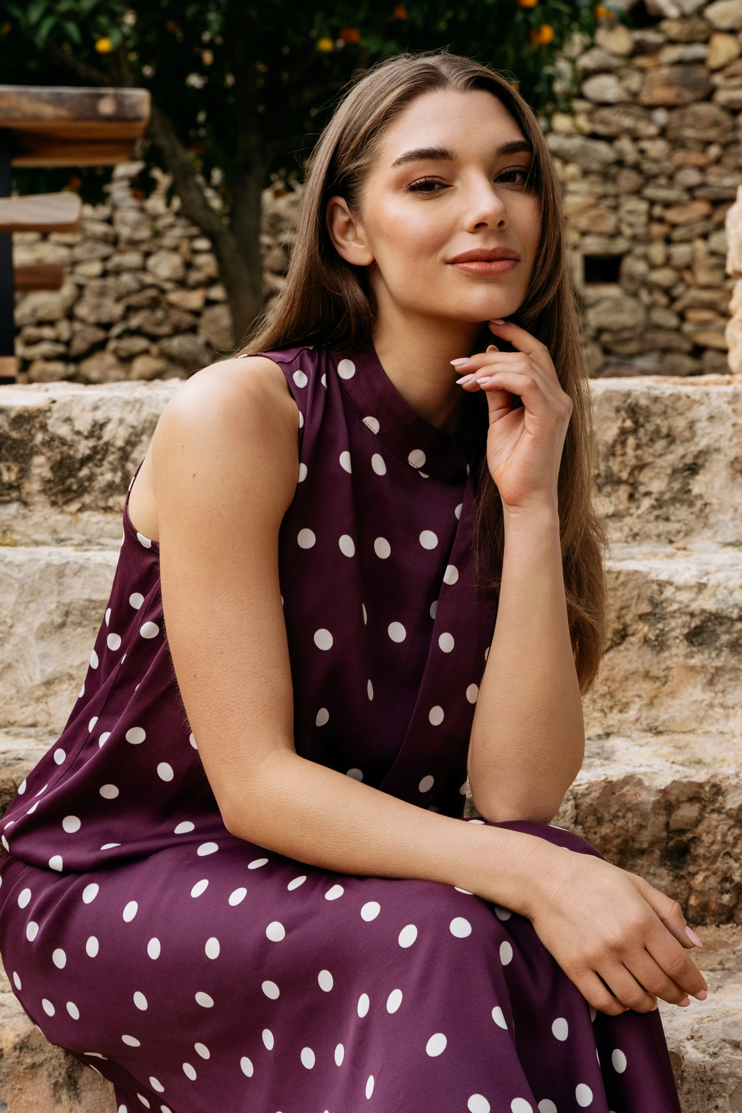 Top Amelia Dot Plum Multi TO366