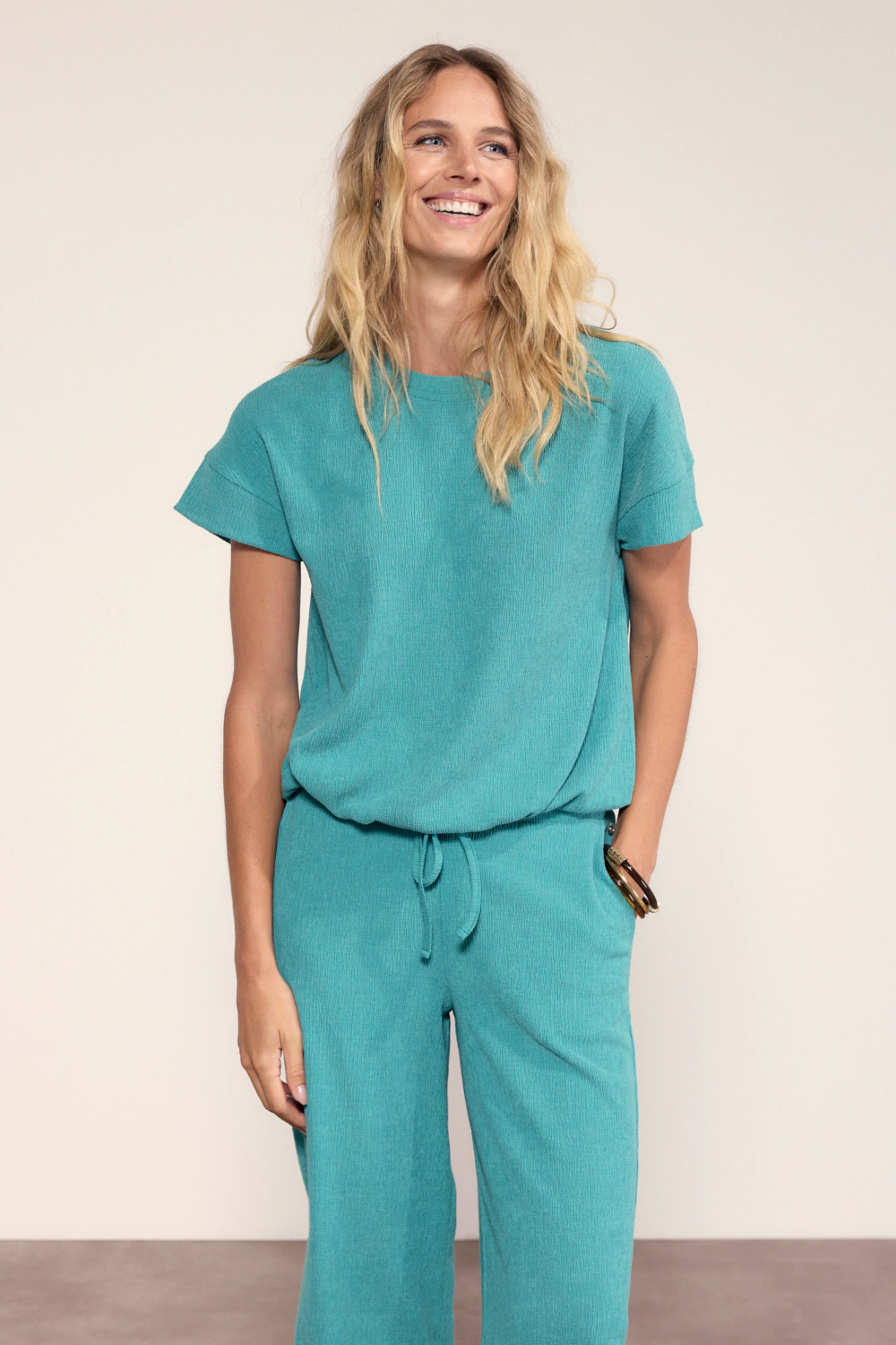 Top Crinkled Deep Aqua Blue K01-20-403 3