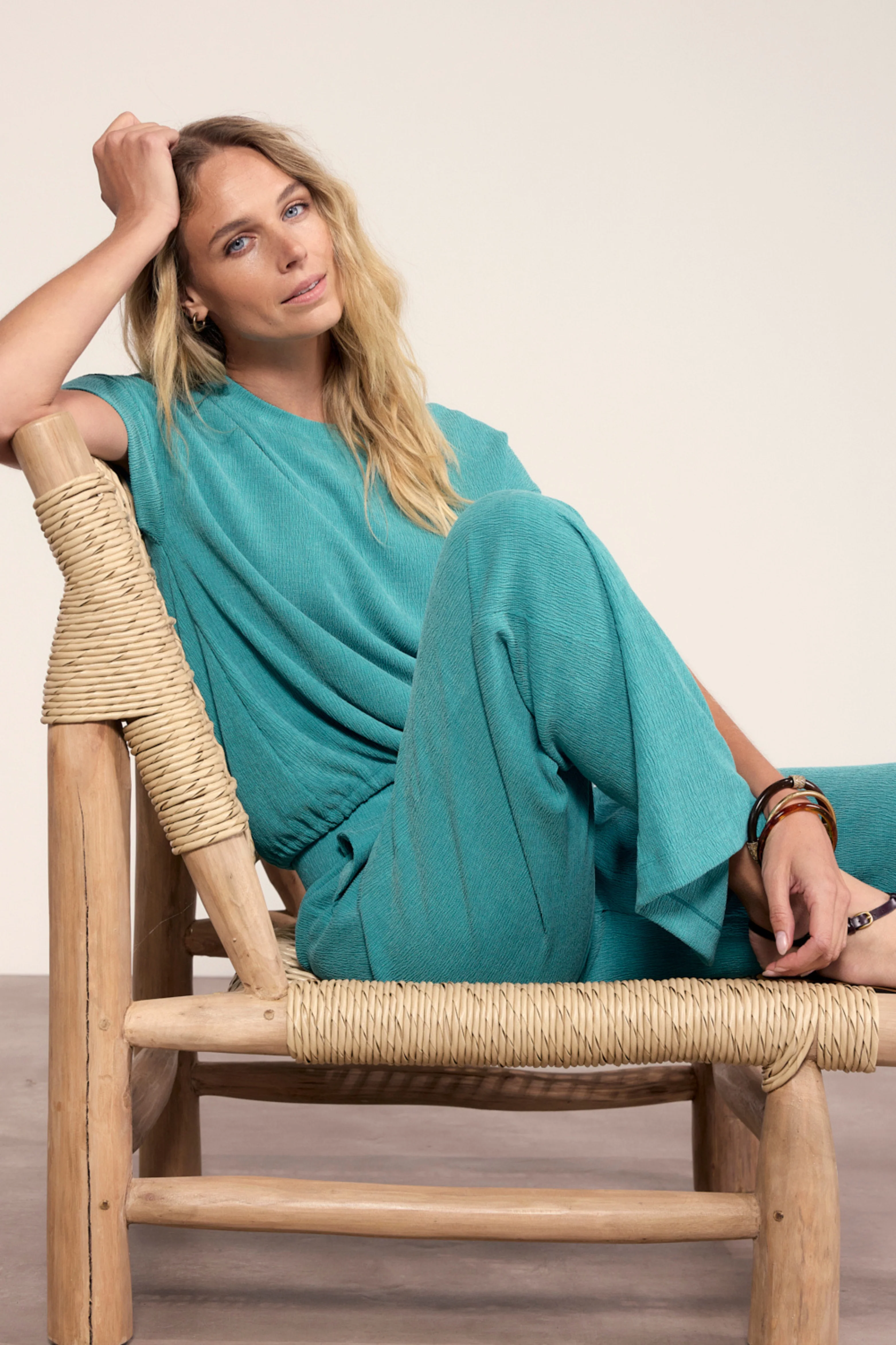 Top Crinkled Deep Aqua Blue K01-20-403 3 - Image 8