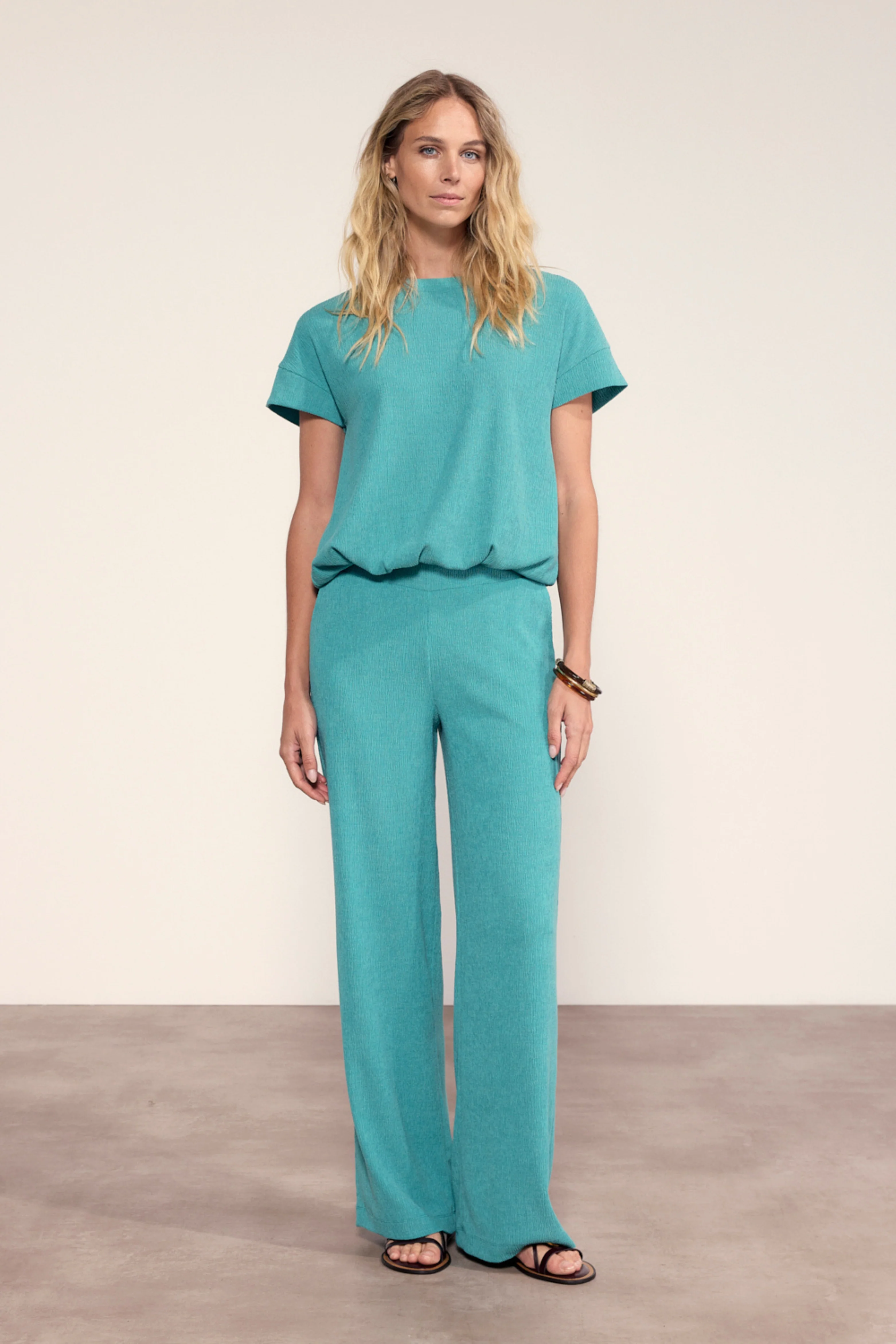 Top Crinkled Deep Aqua Blue K01-20-403 3 - Image 9