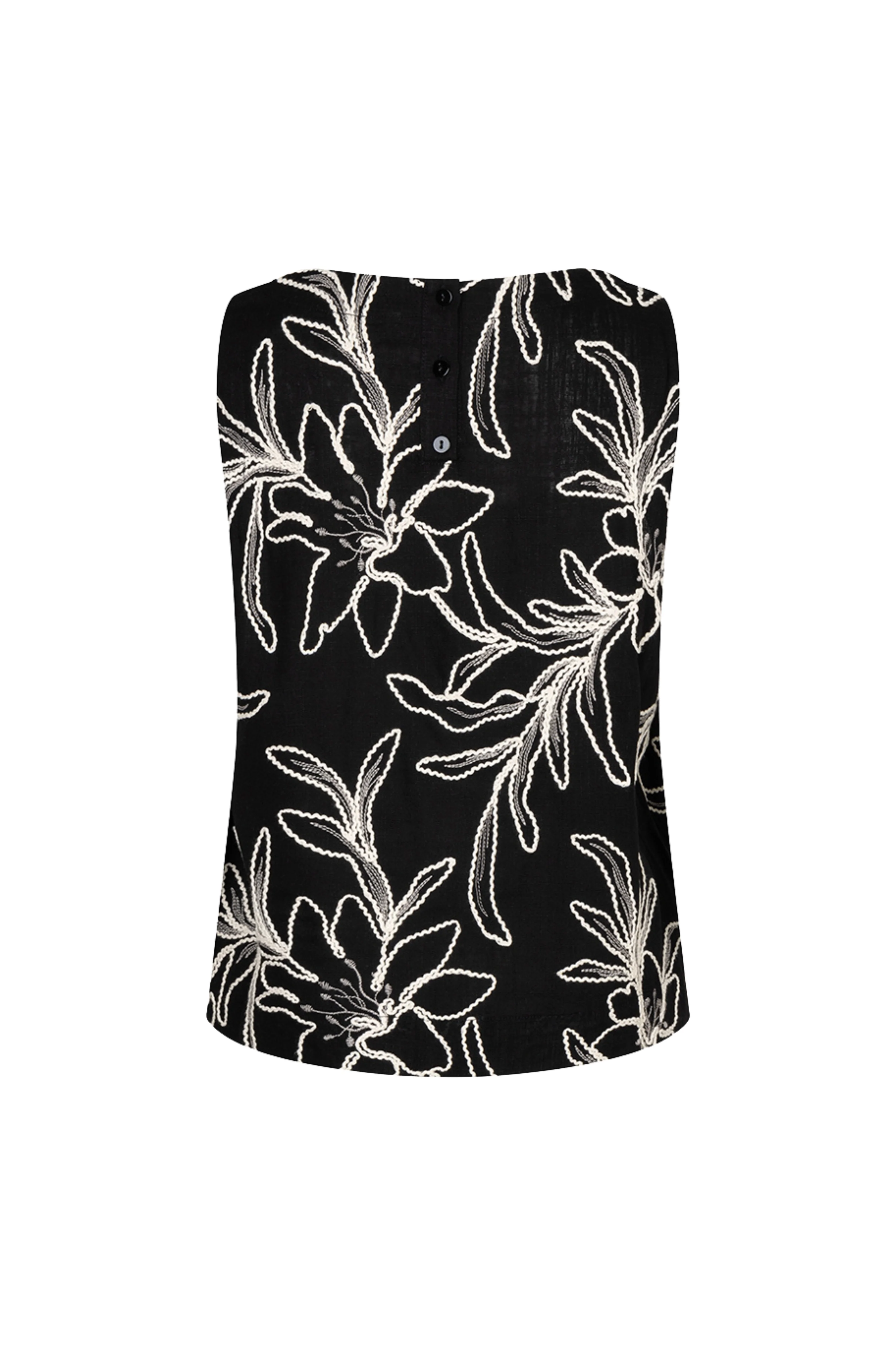 Top Flower Embroidery Black HS26.15212 - Image 4