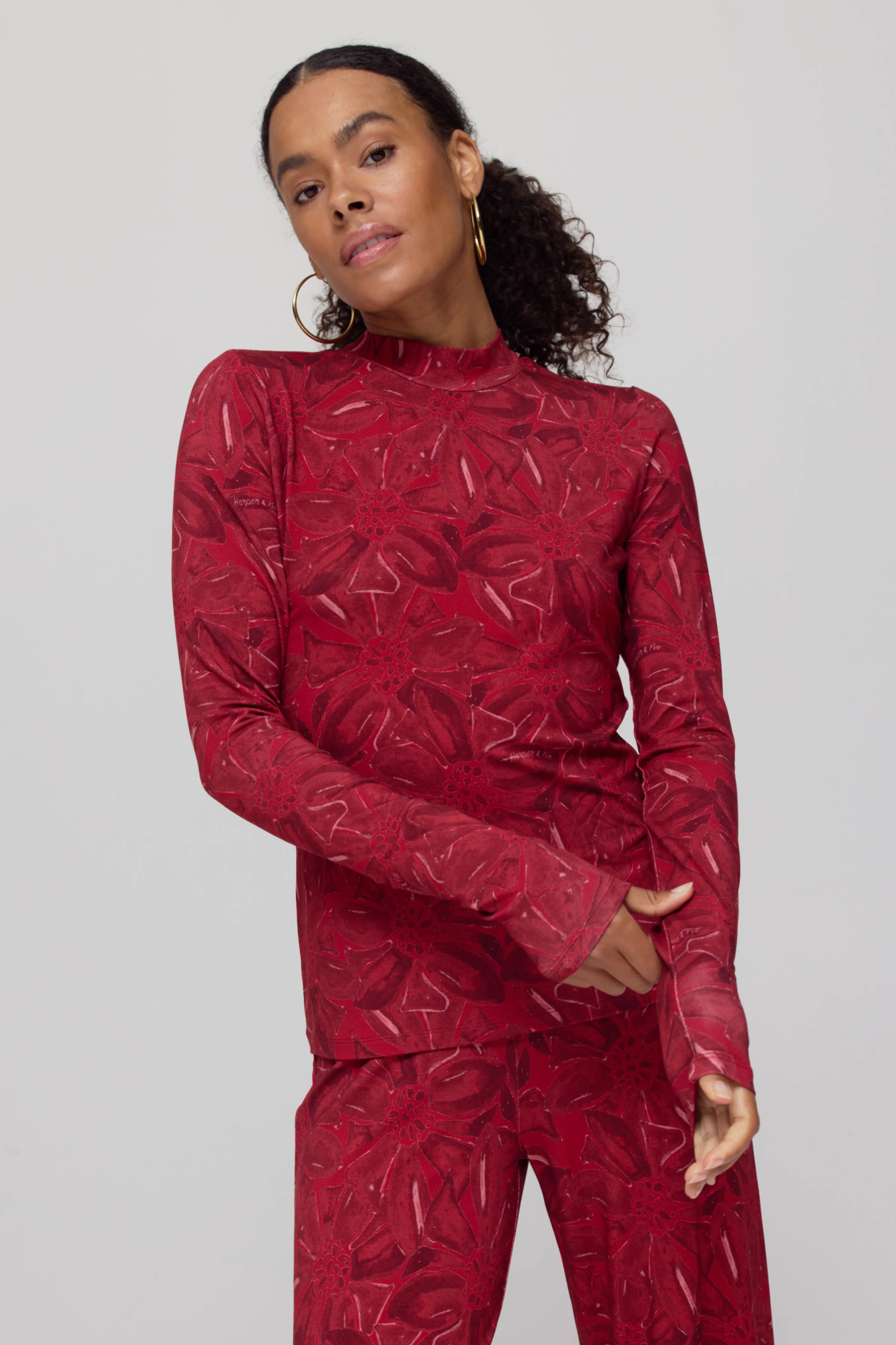 Top Jane Ruby Red Flower AW25T504