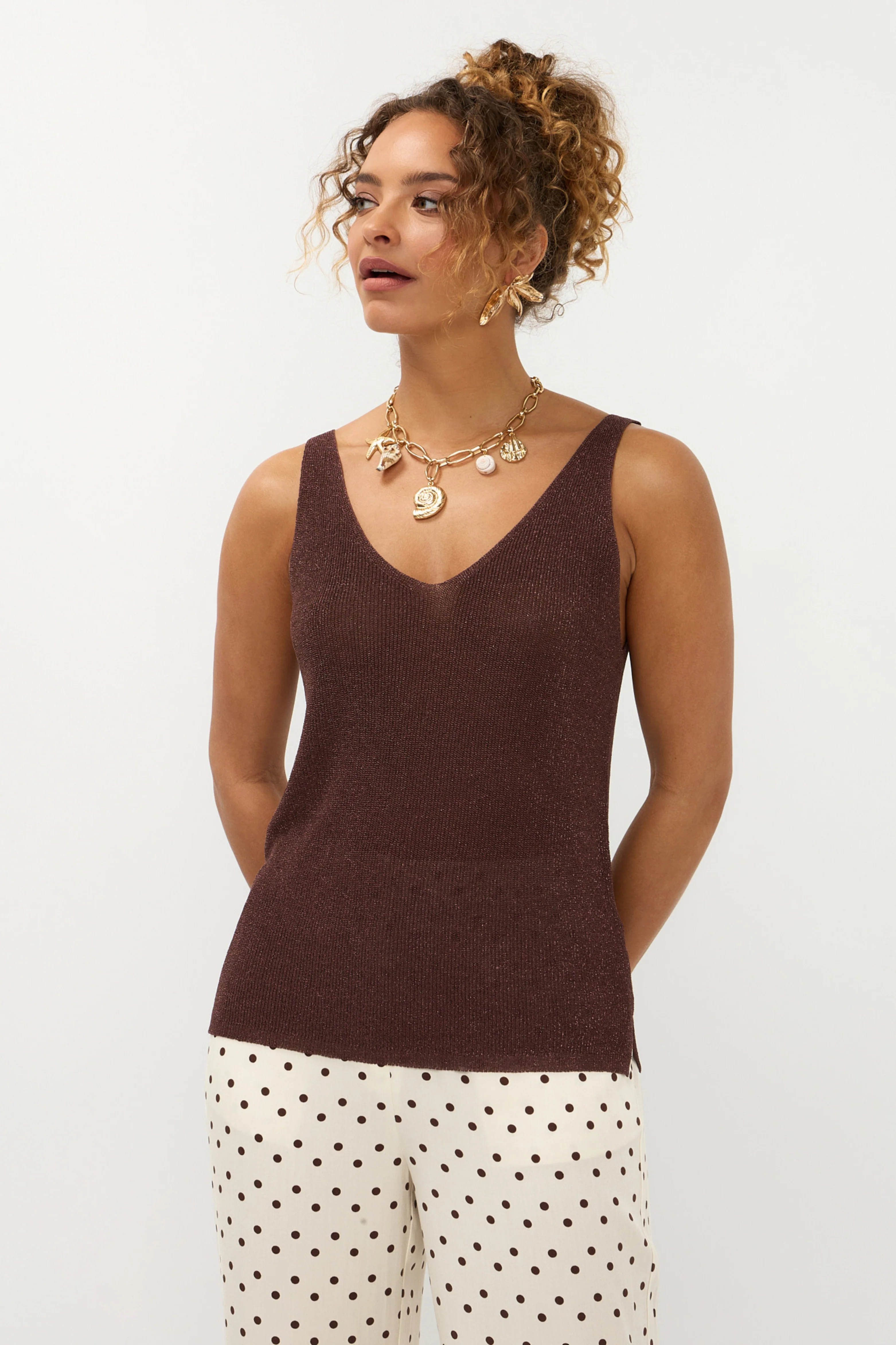 Top Knitted Lux Brown - Image 3