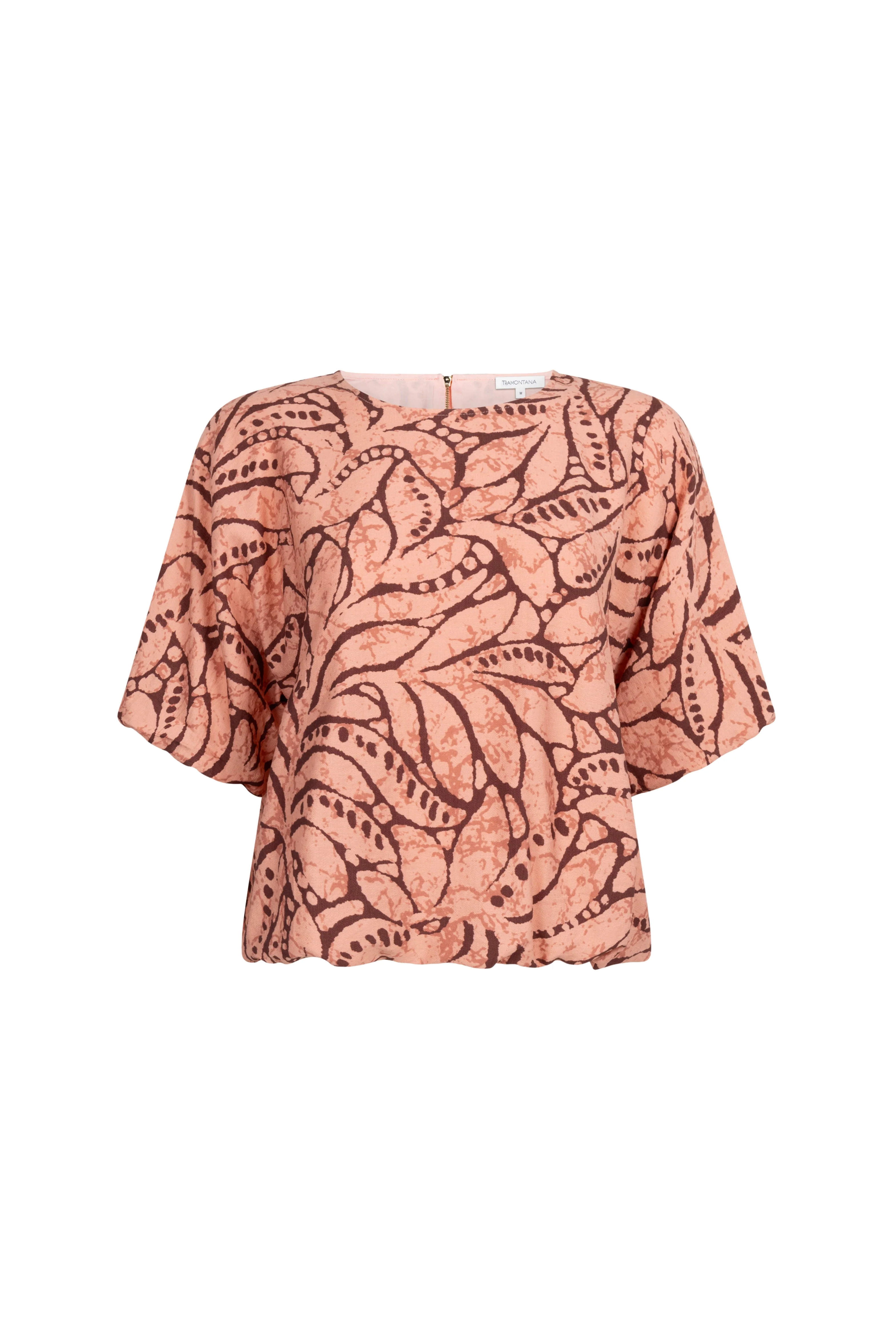Top Leaf Luxe Print Peach C17-20-401 3 - Image 2
