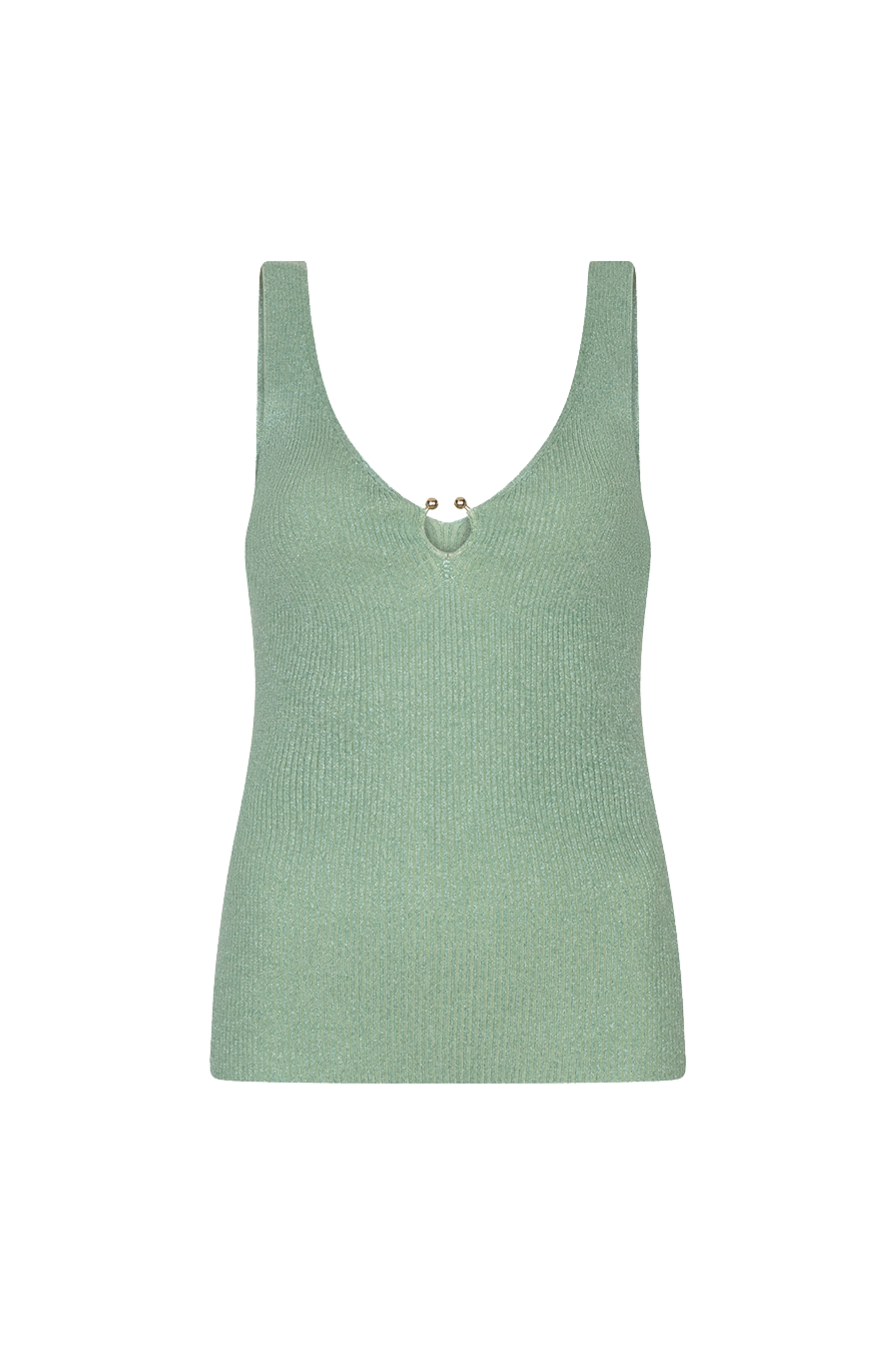 Top Ribbed Hook Lurex Soft Green HS26.27206 - Image 2