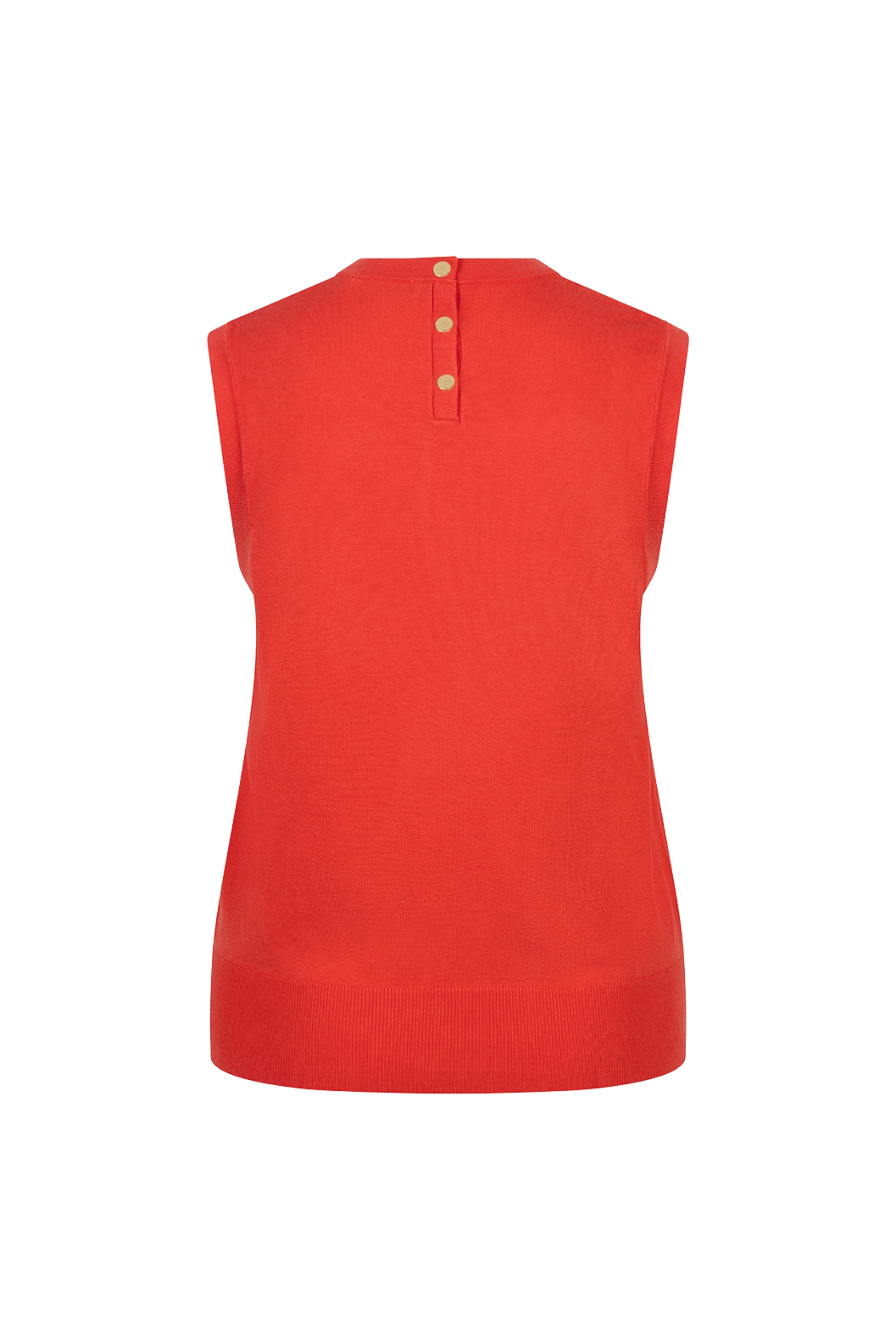 Top Sleeveless Basic Knit Chili Red SP26.07004 - Image 5