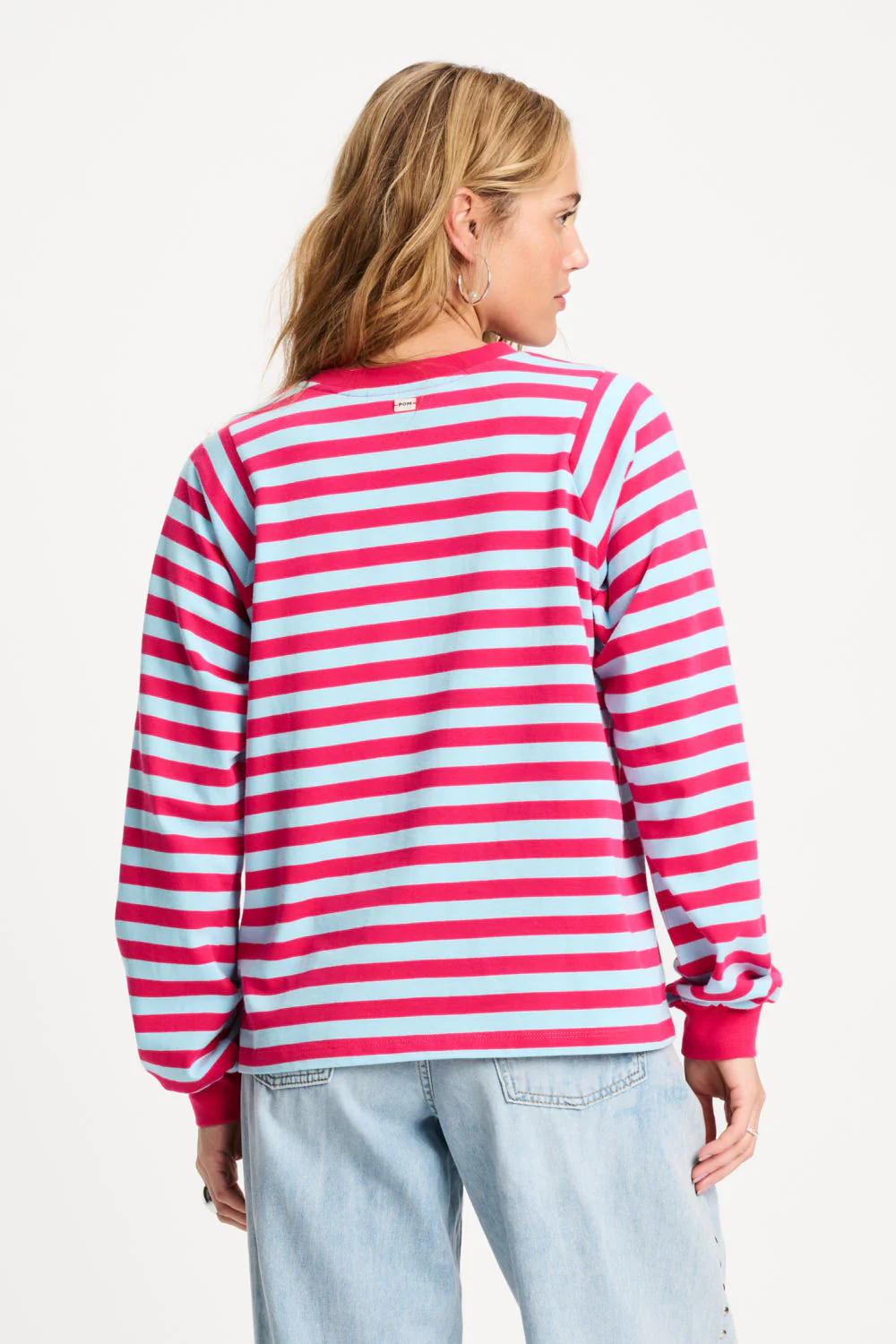 Top Striped Bright Rose Blue Multi Colour SP9486 - Image 7