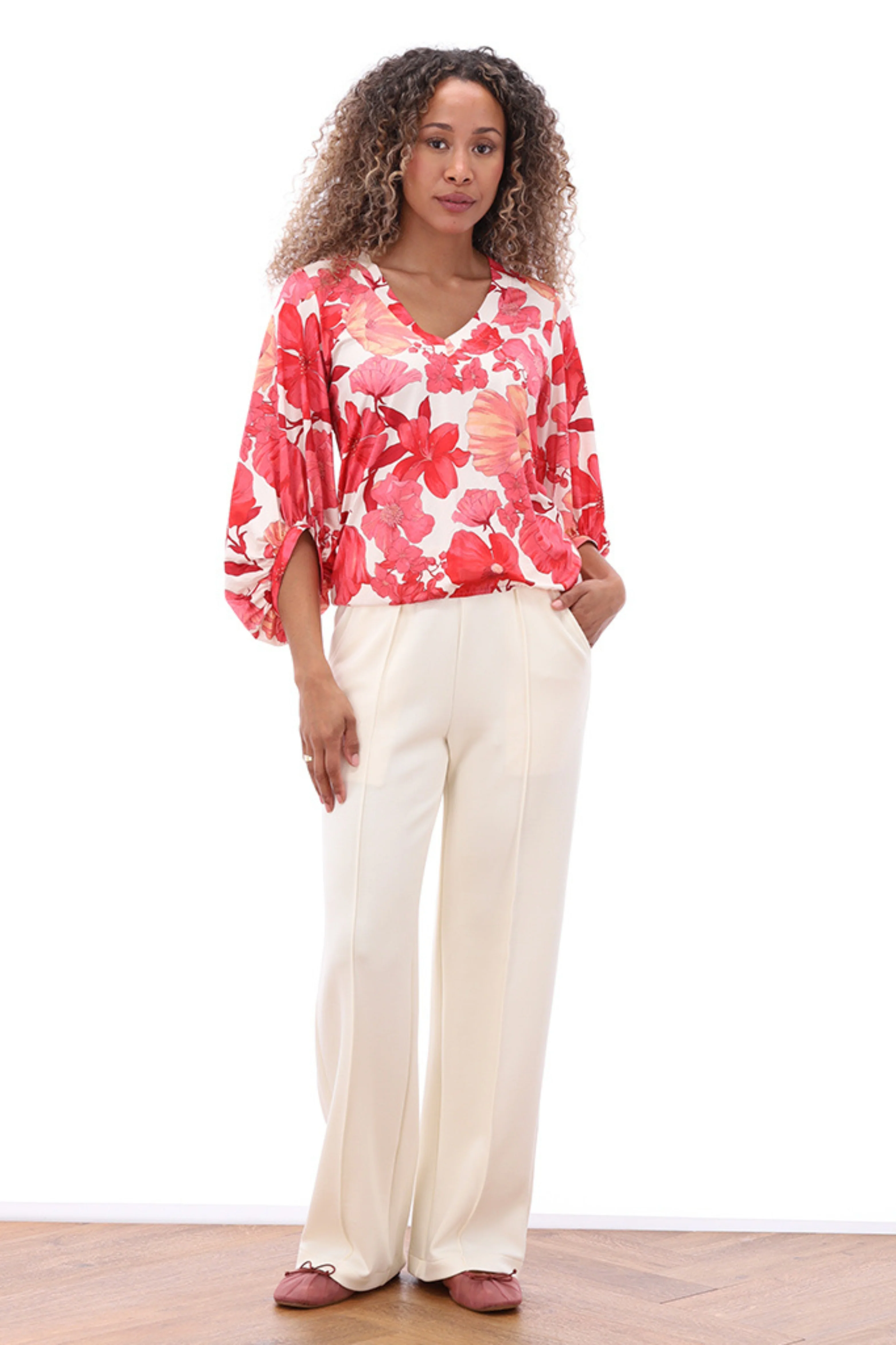 Top V-hals Met Design C102-P123 - Image 2