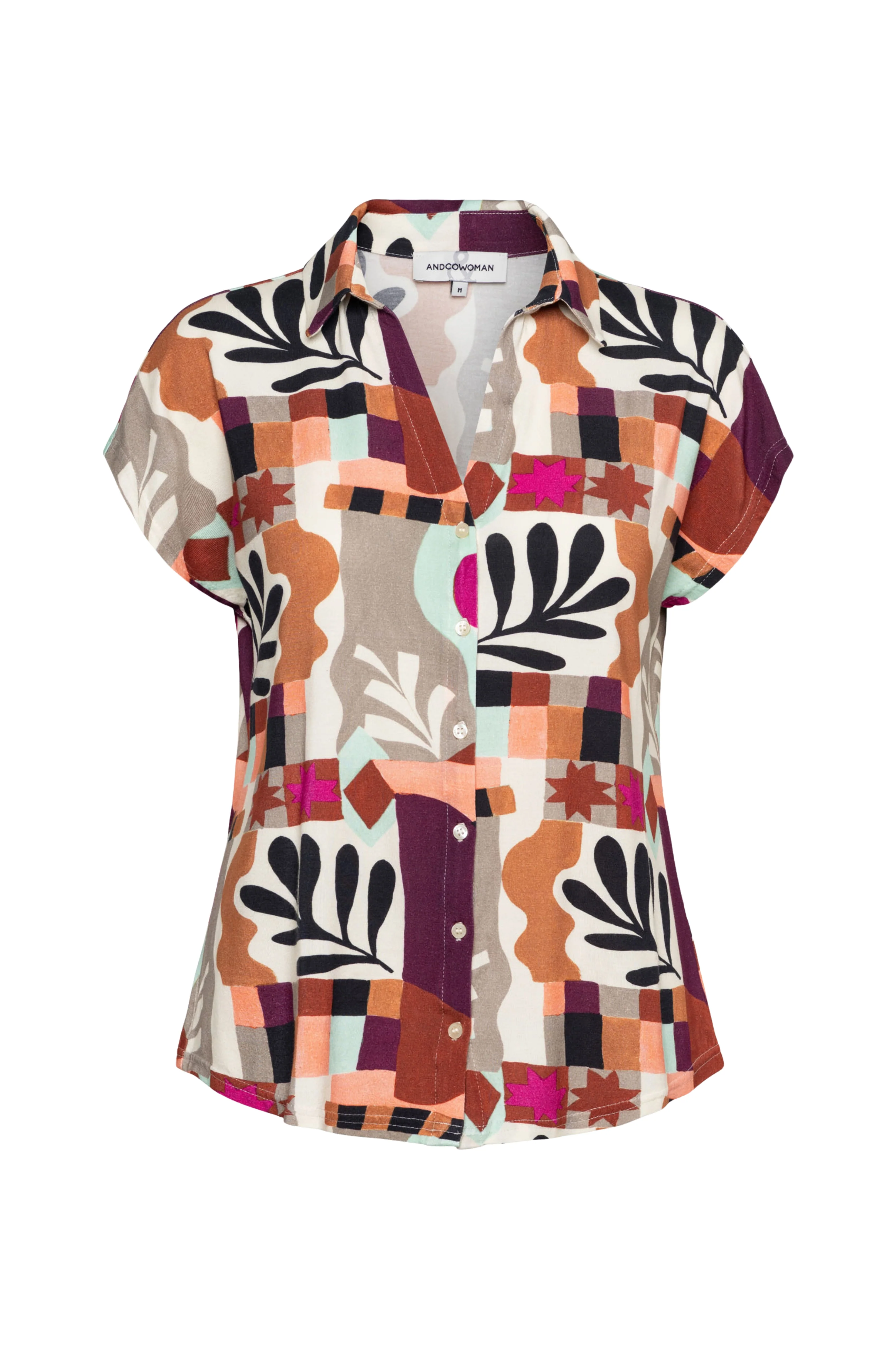 Top Valetta Art Leaf Plum Multi BL439 - Image 2