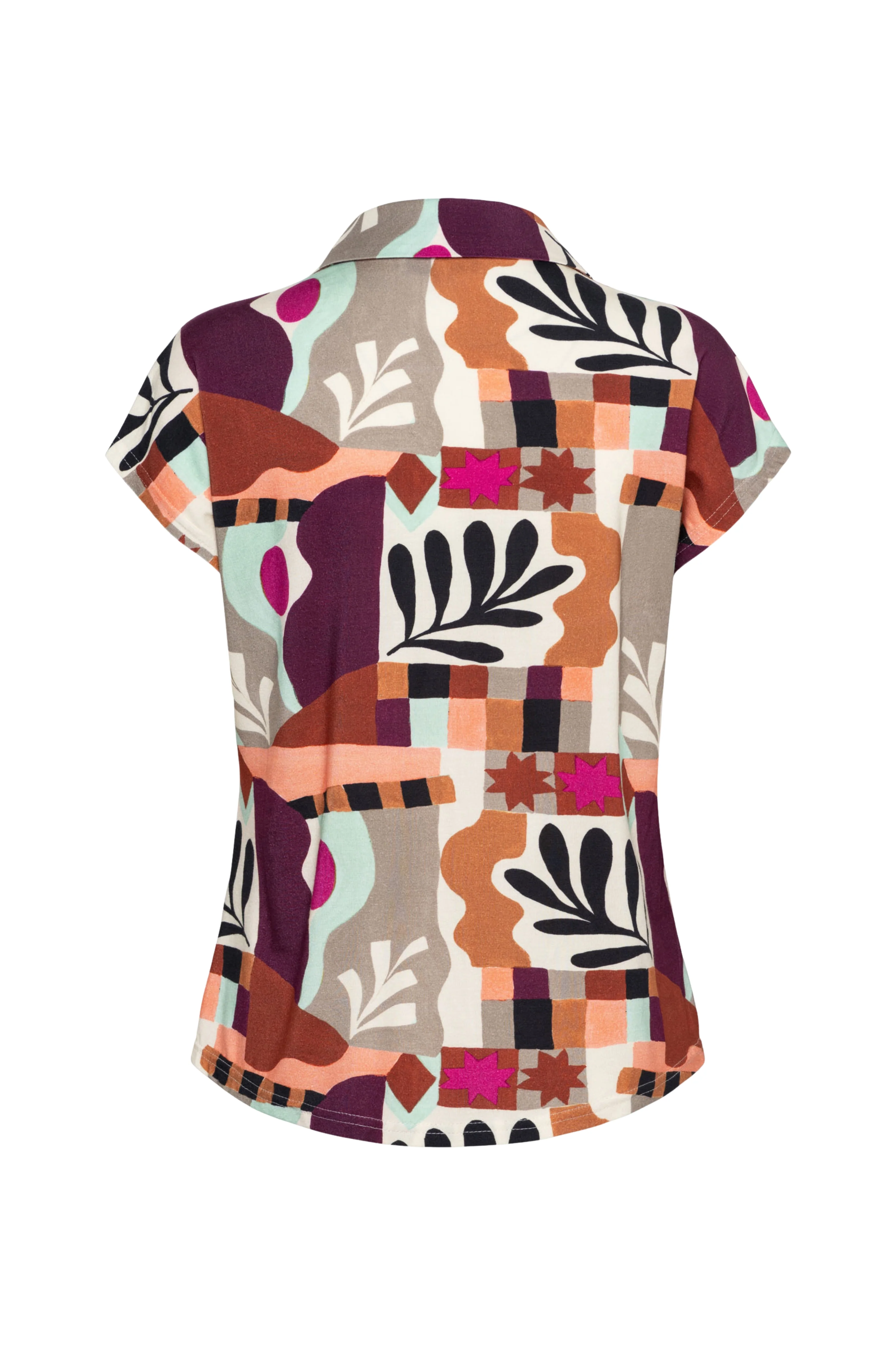 Top Valetta Art Leaf Plum Multi BL439 - Image 4
