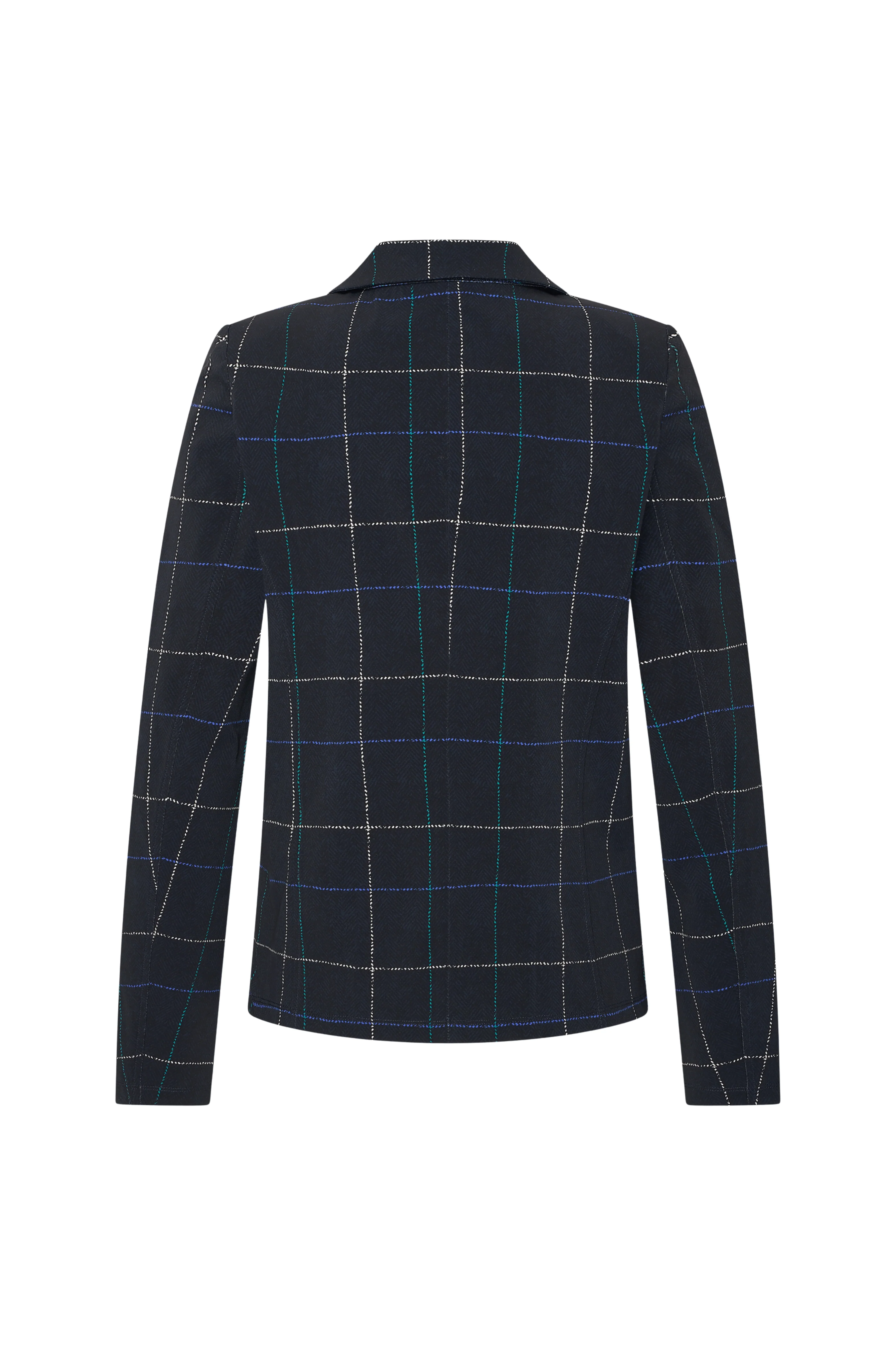 Travel Blazer Herringbone Print Dark Blue Petrol 202015 - Image 5