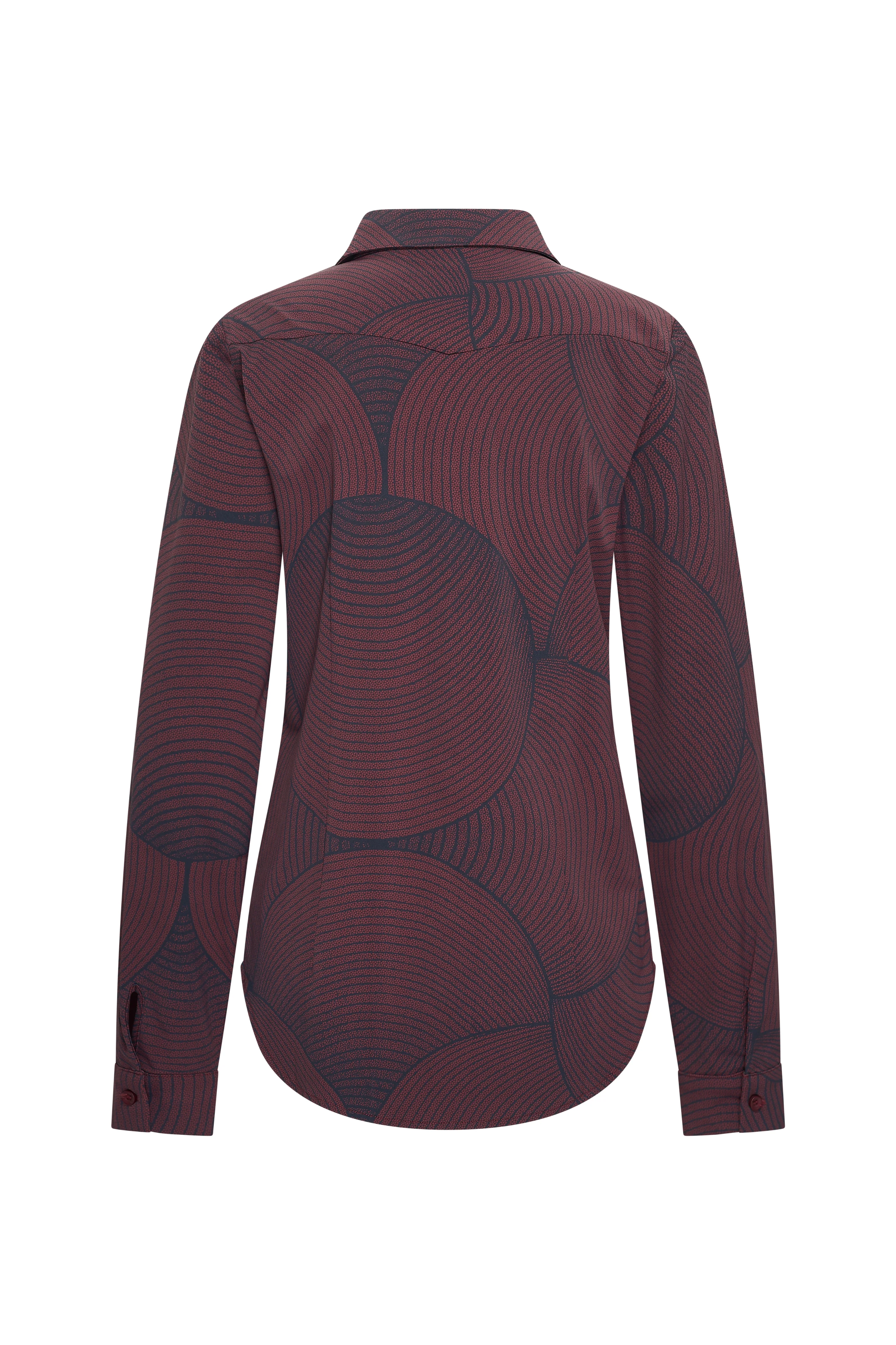 Travel Blouse Circle Print Burgundy 60840 - Image 3