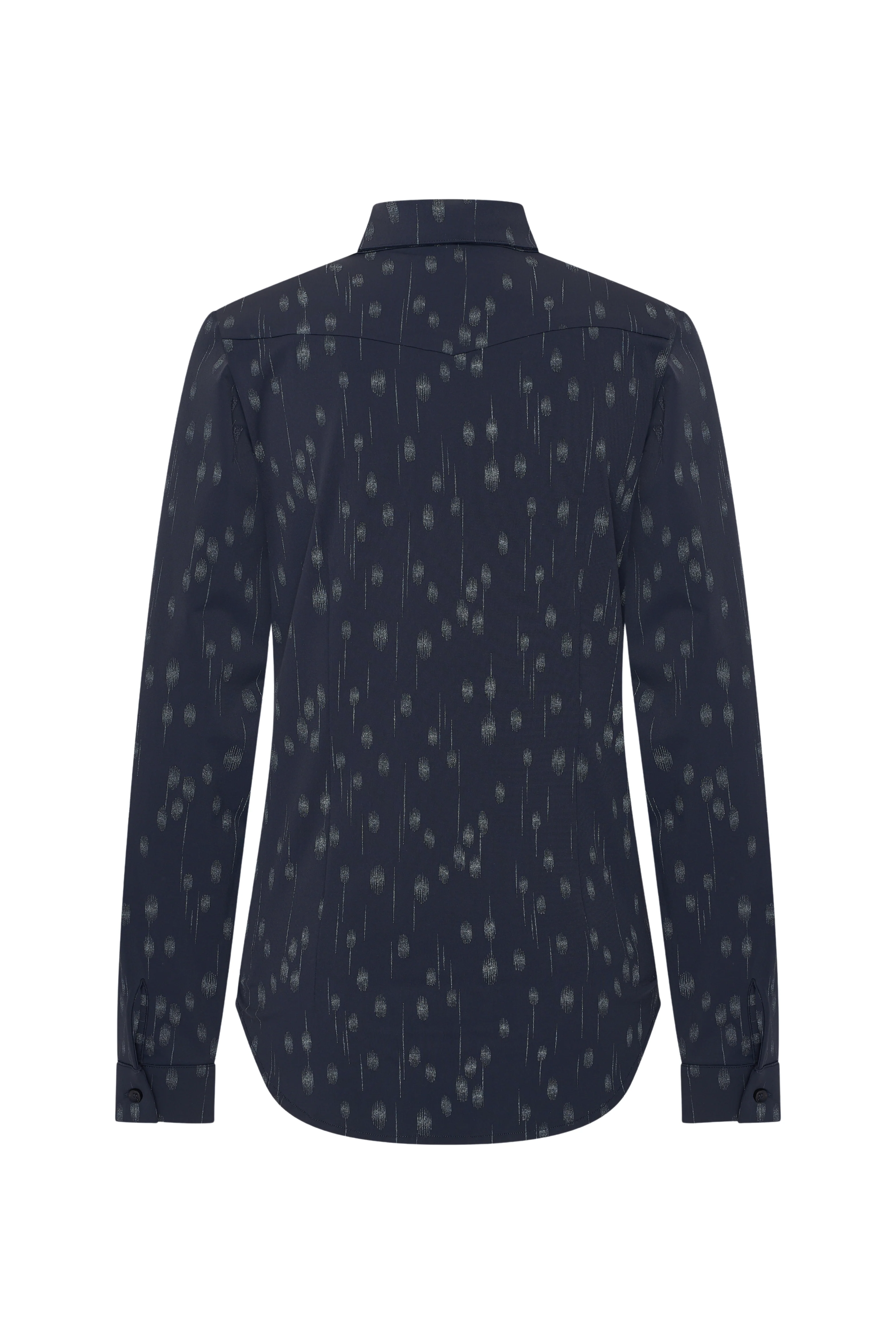 Travel Blouse Dot Foil Print Navy 202709 - Image 4