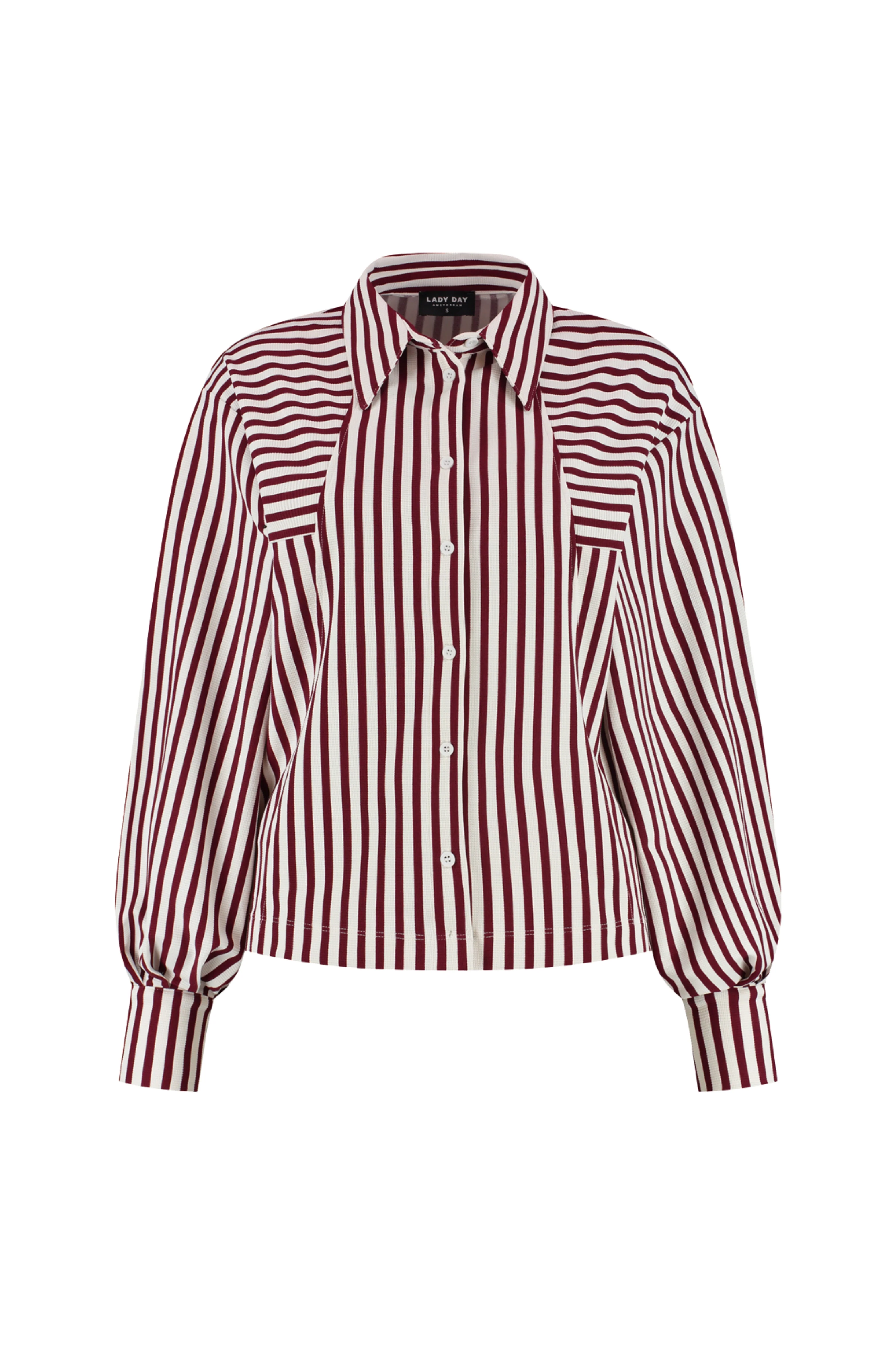 Travel Blouse Gem Burgundy Simple White L30-580-3031