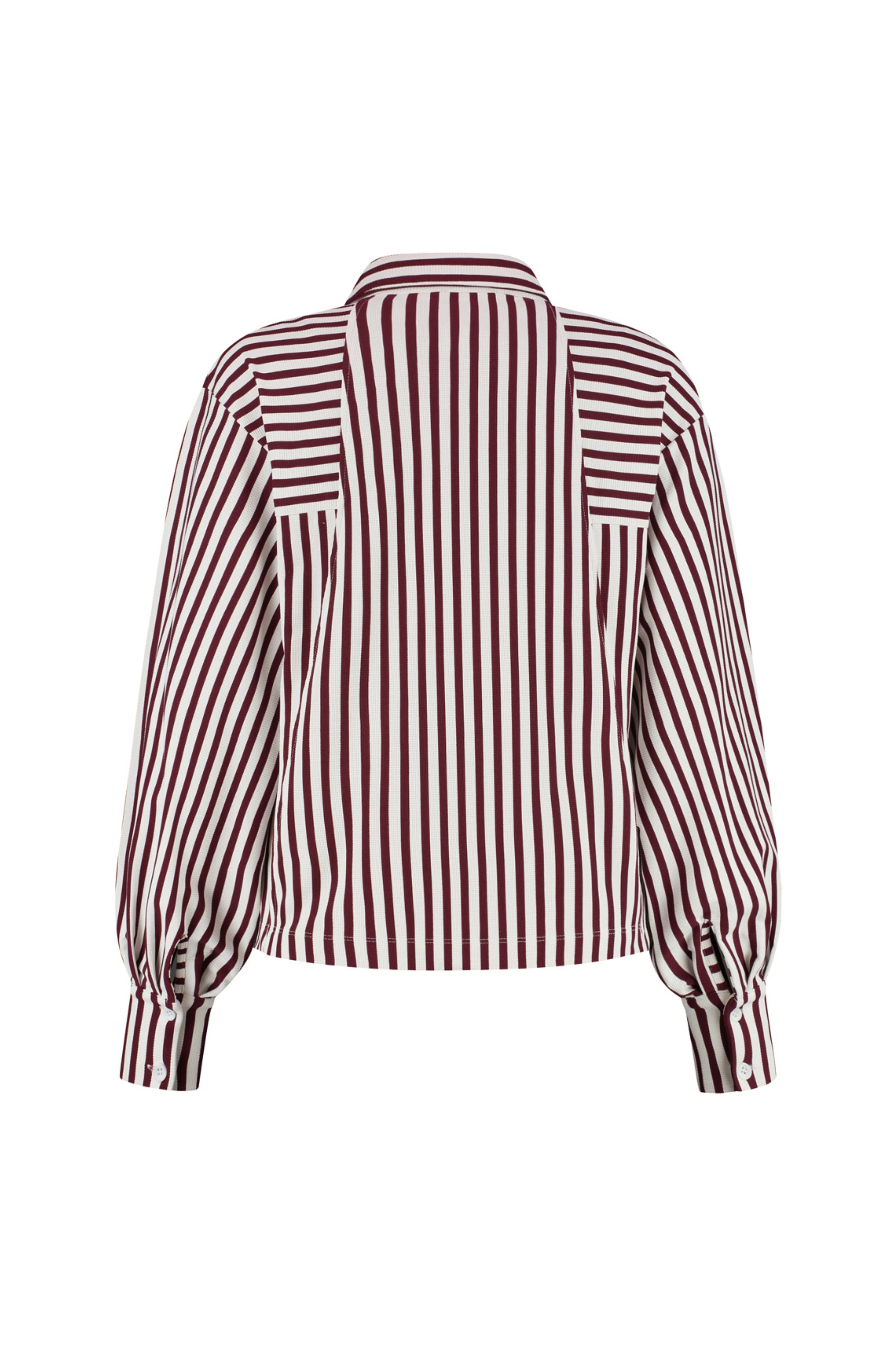 Travel Blouse Gem Burgundy Simple White L30-580-3031 - Image 4