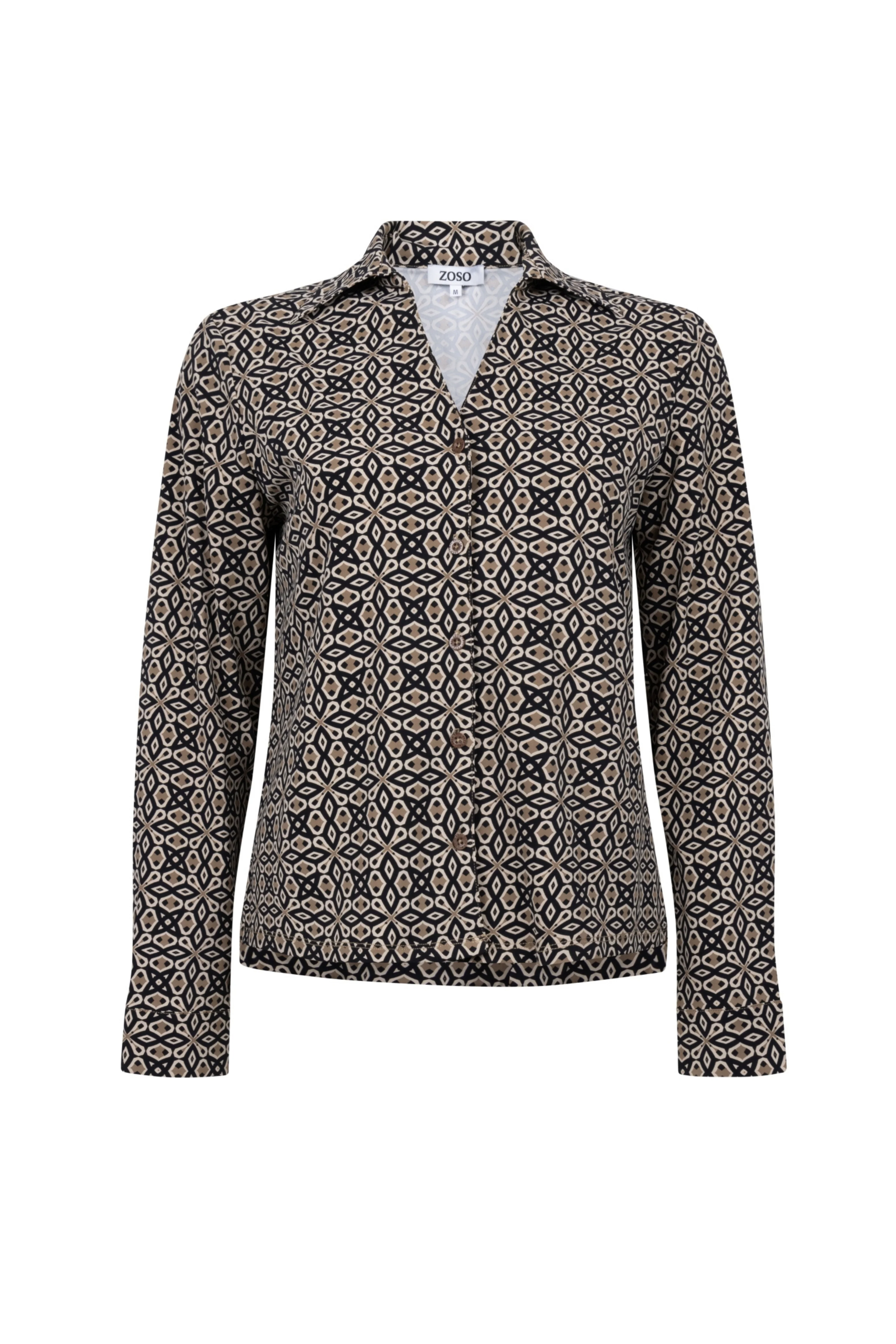 Travel Blouse Jolene Black Camel 255 - Image 2