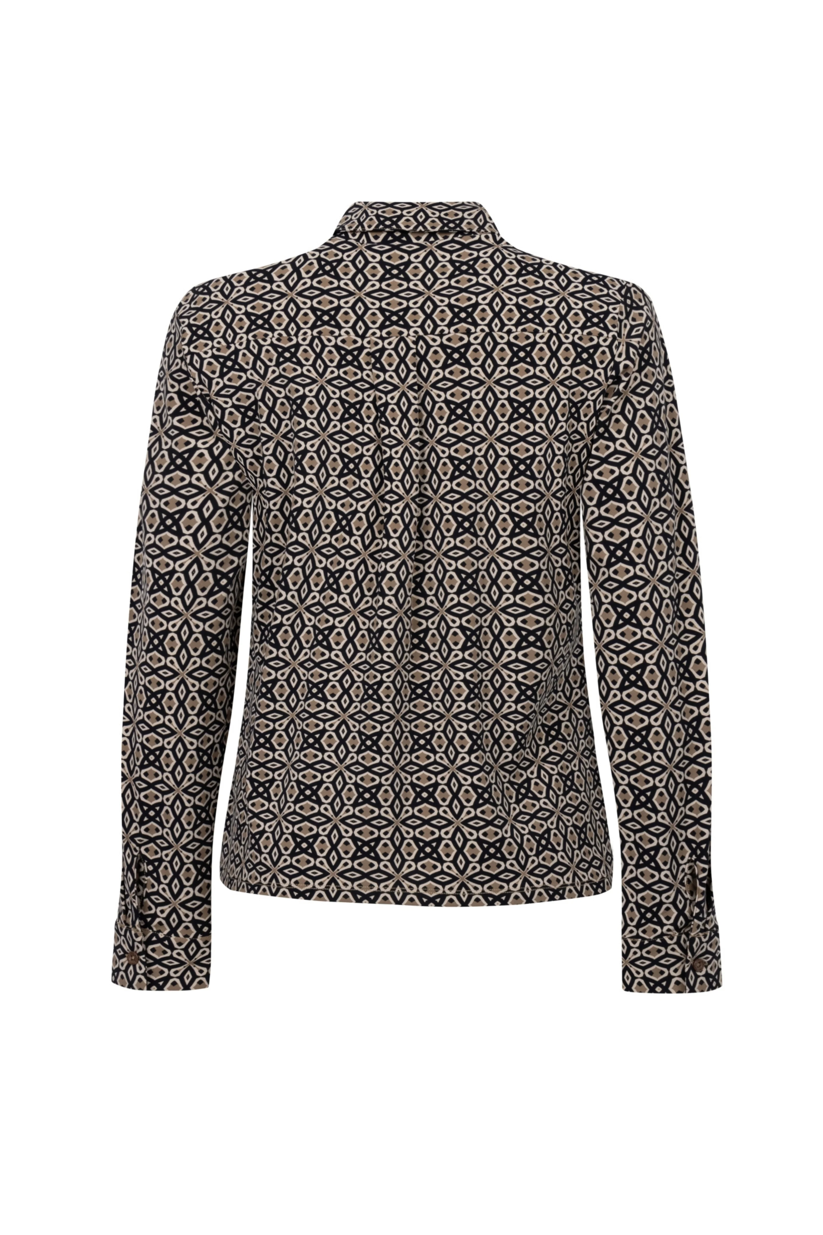 Travel Blouse Jolene Black Camel 255 - Image 4