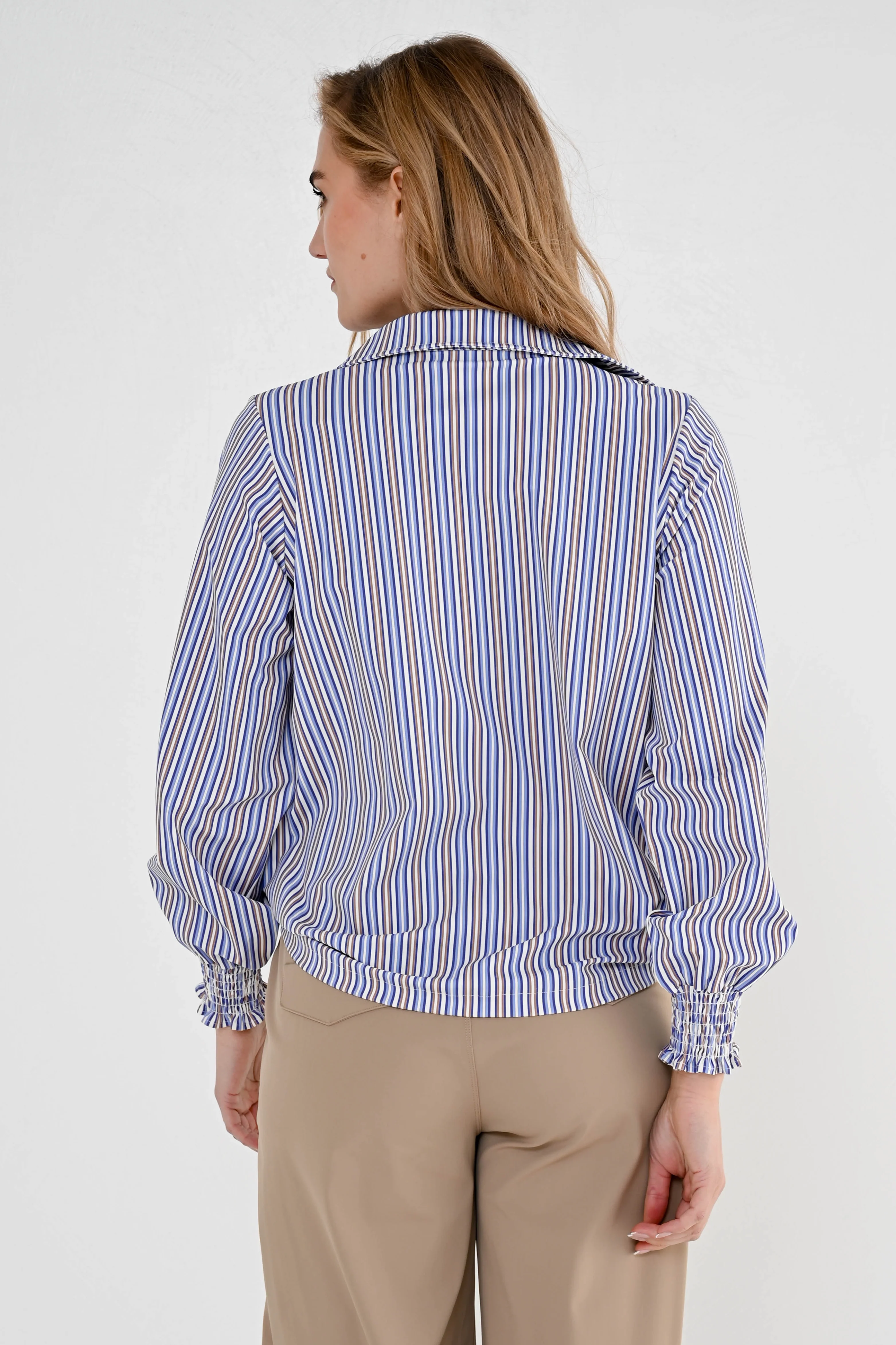 Travel Blouse Moon Blue Stripe - Image 3