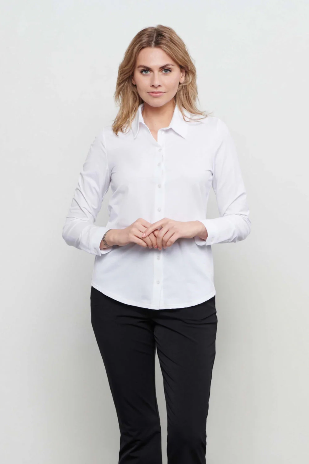Travel Blouse Olive White BL330 - Image 2