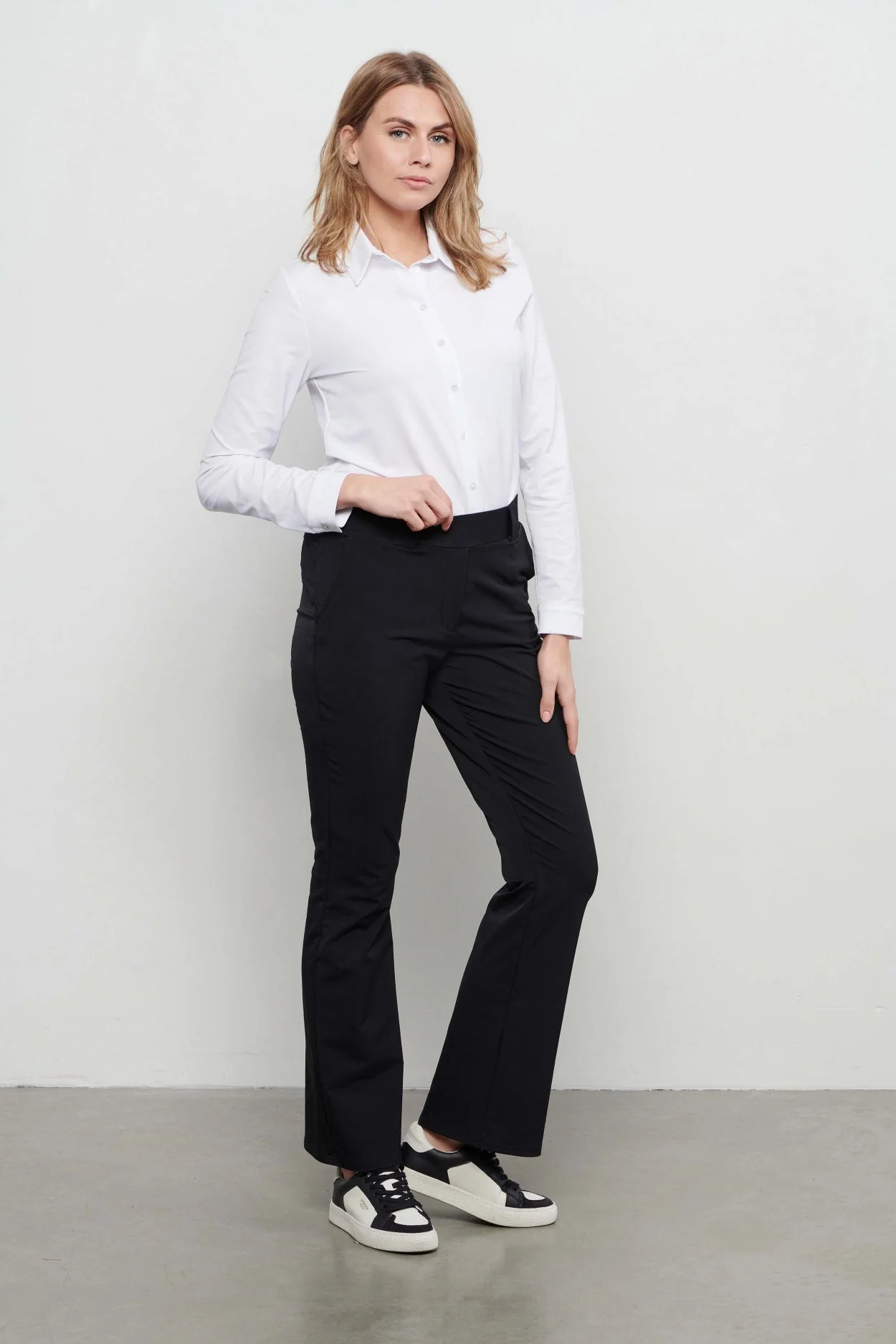 Travel Blouse Olive White BL330 - Image 3