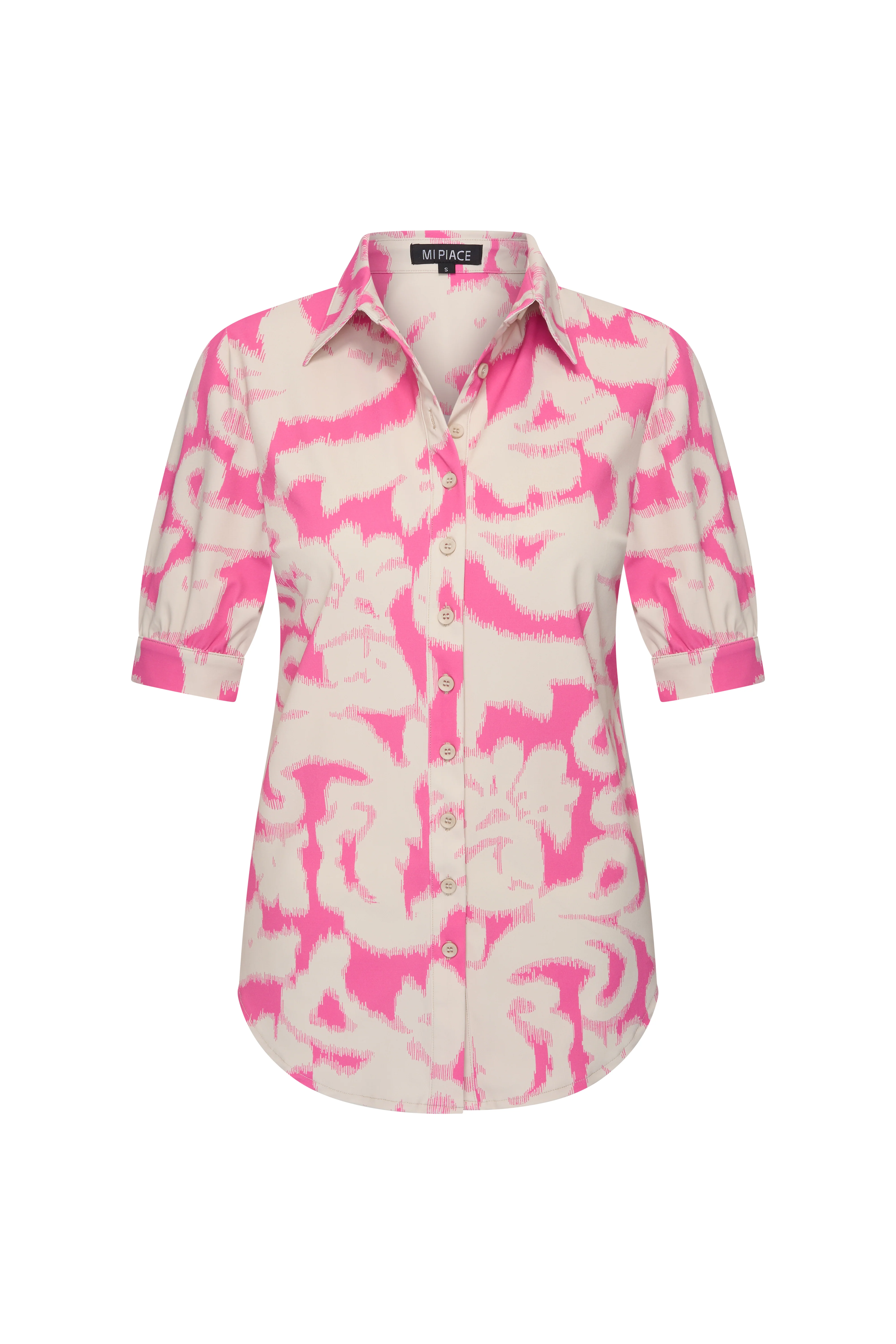 Travel Blouse Puff Ikat Ornaments Print Rose 202270 - Image 2