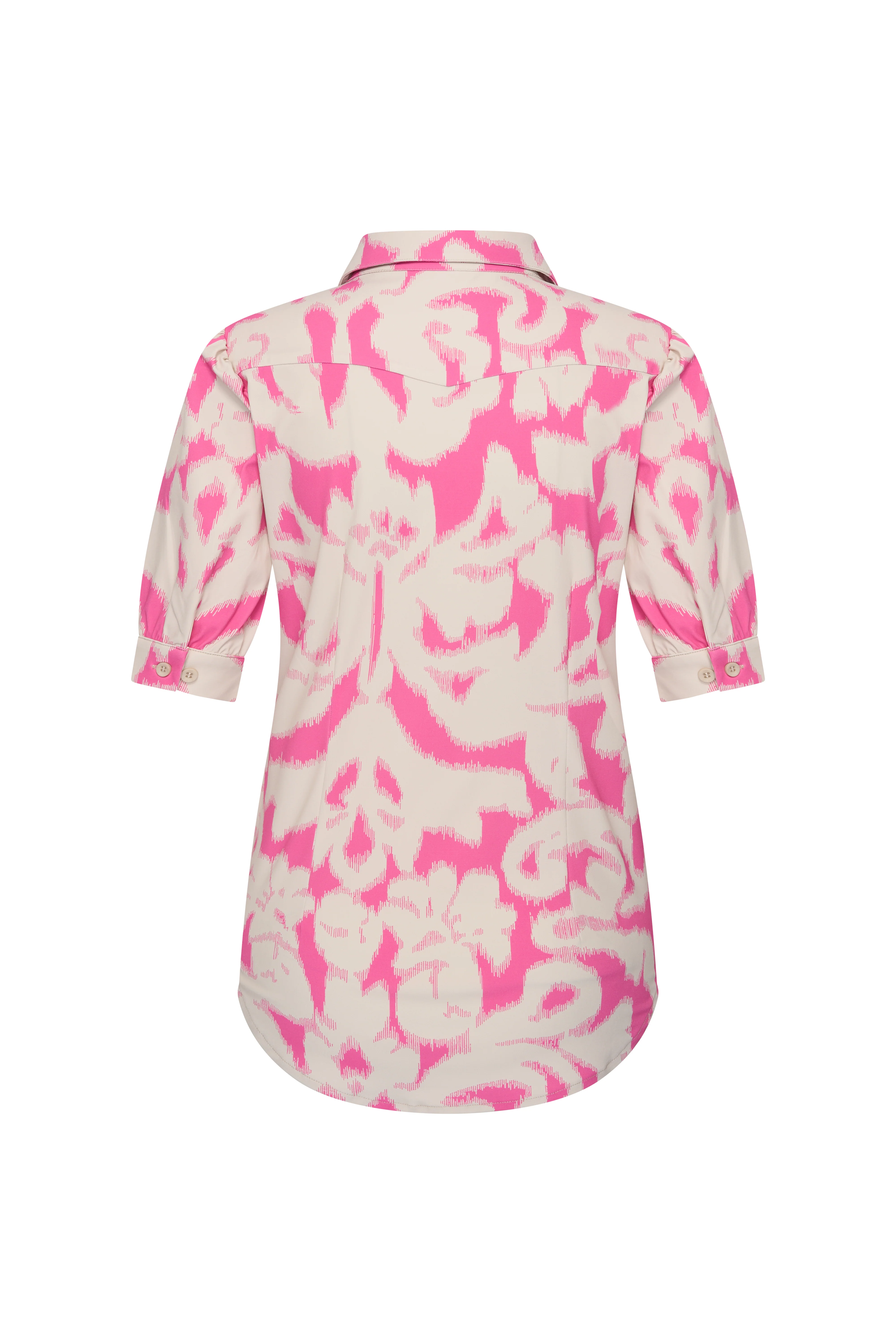 Travel Blouse Puff Ikat Ornaments Print Rose 202270 - Image 4