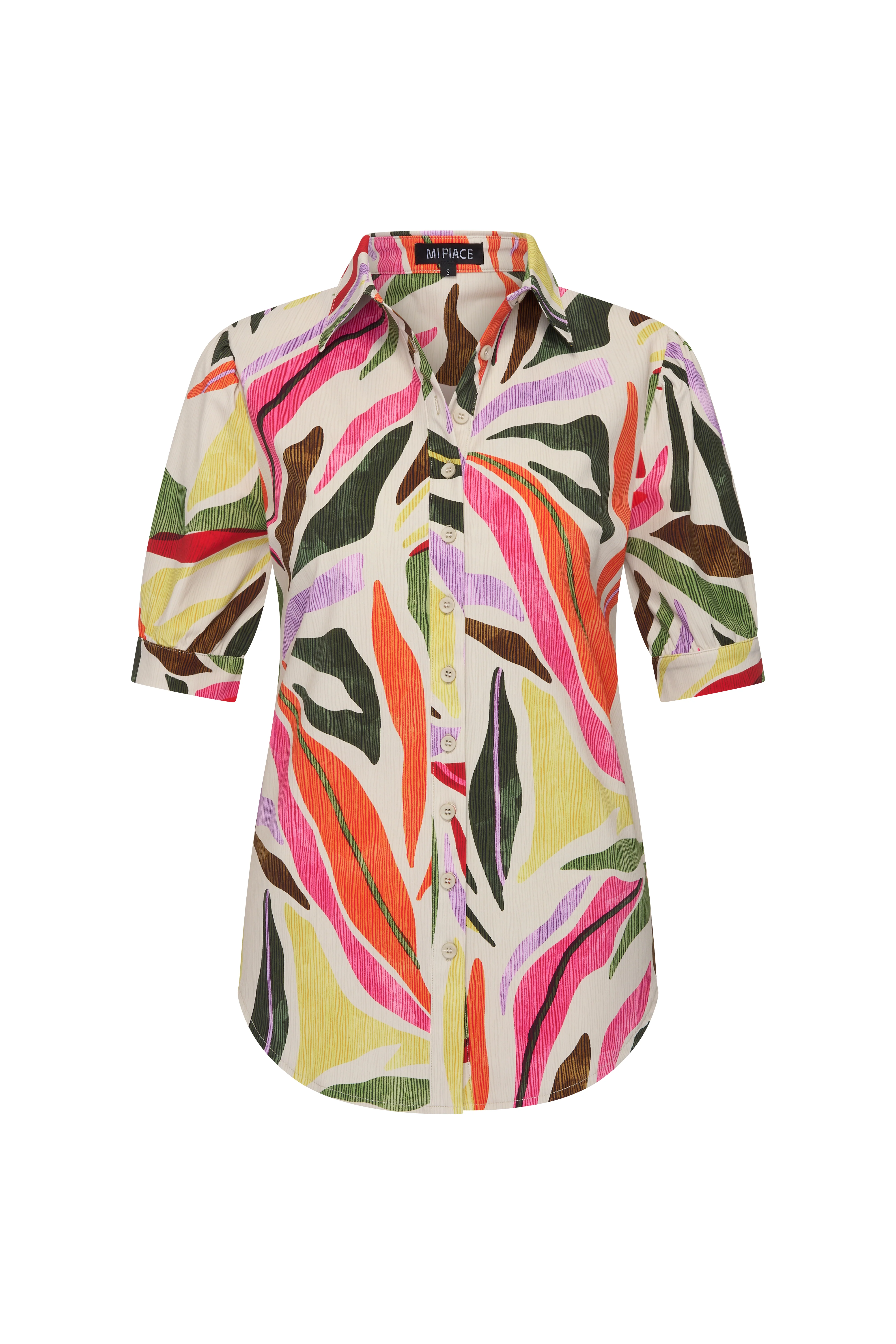 Travel Blouse Puff Summer Leaf Dance Print Kit 202270 - Image 2