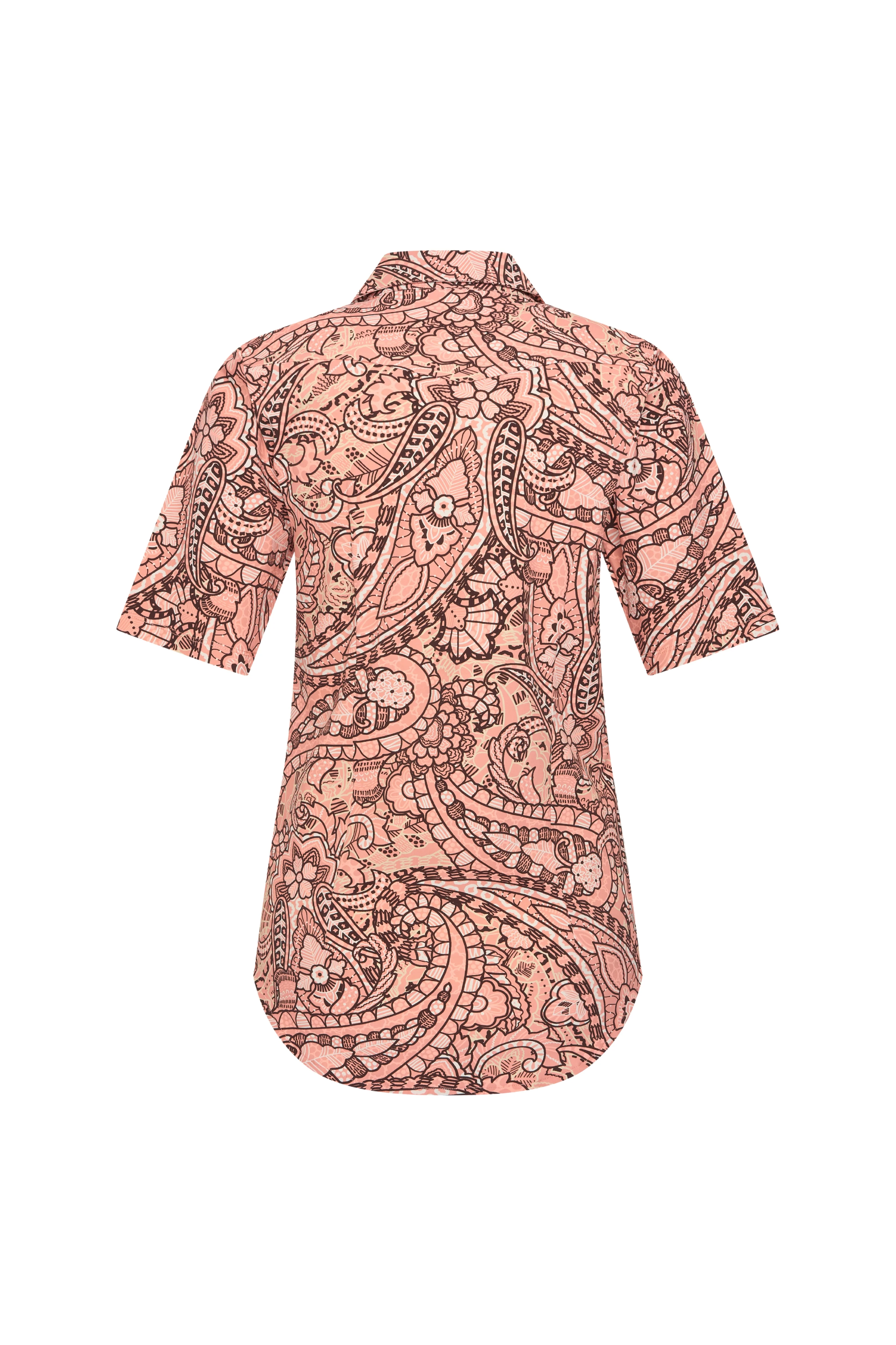 Travel Blouse Summer Paisley Print Sunset Clay 202603 - Image 3